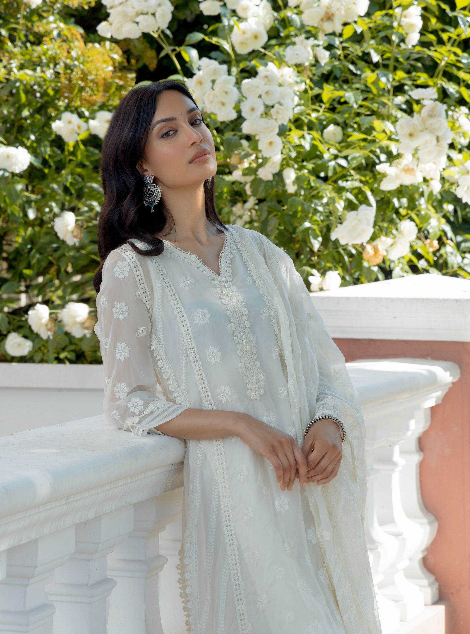 Armagh Organza Off White Kurta with Sharara Set