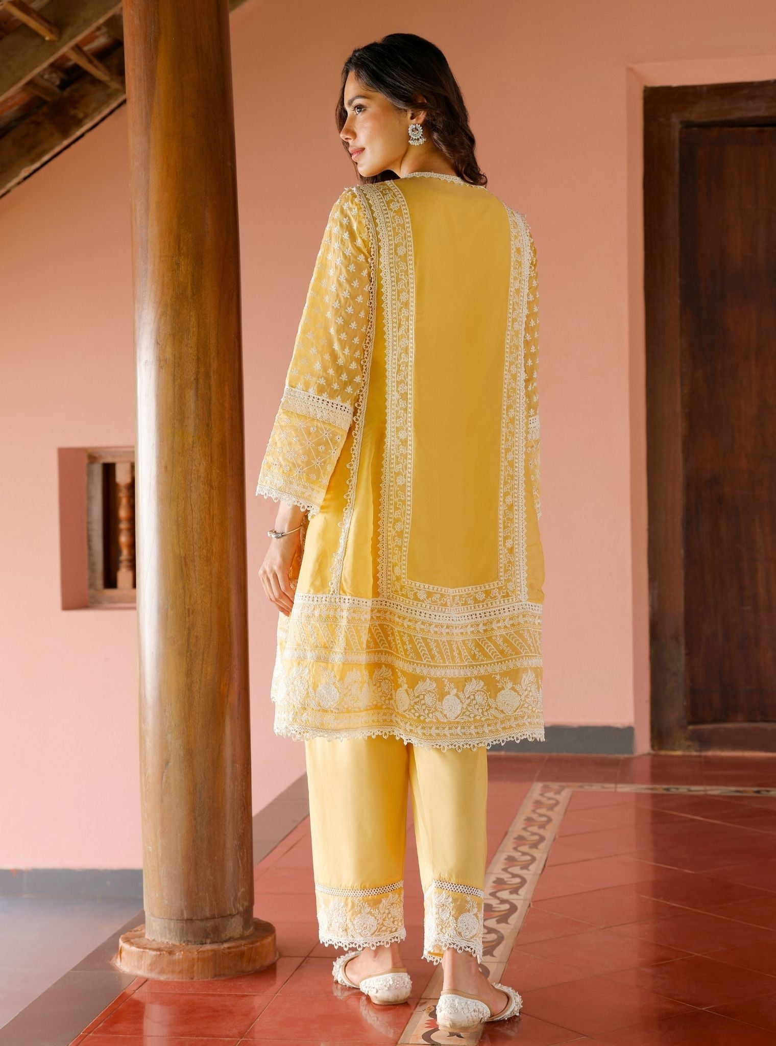 Sritha Organza Yellow Kurta Set