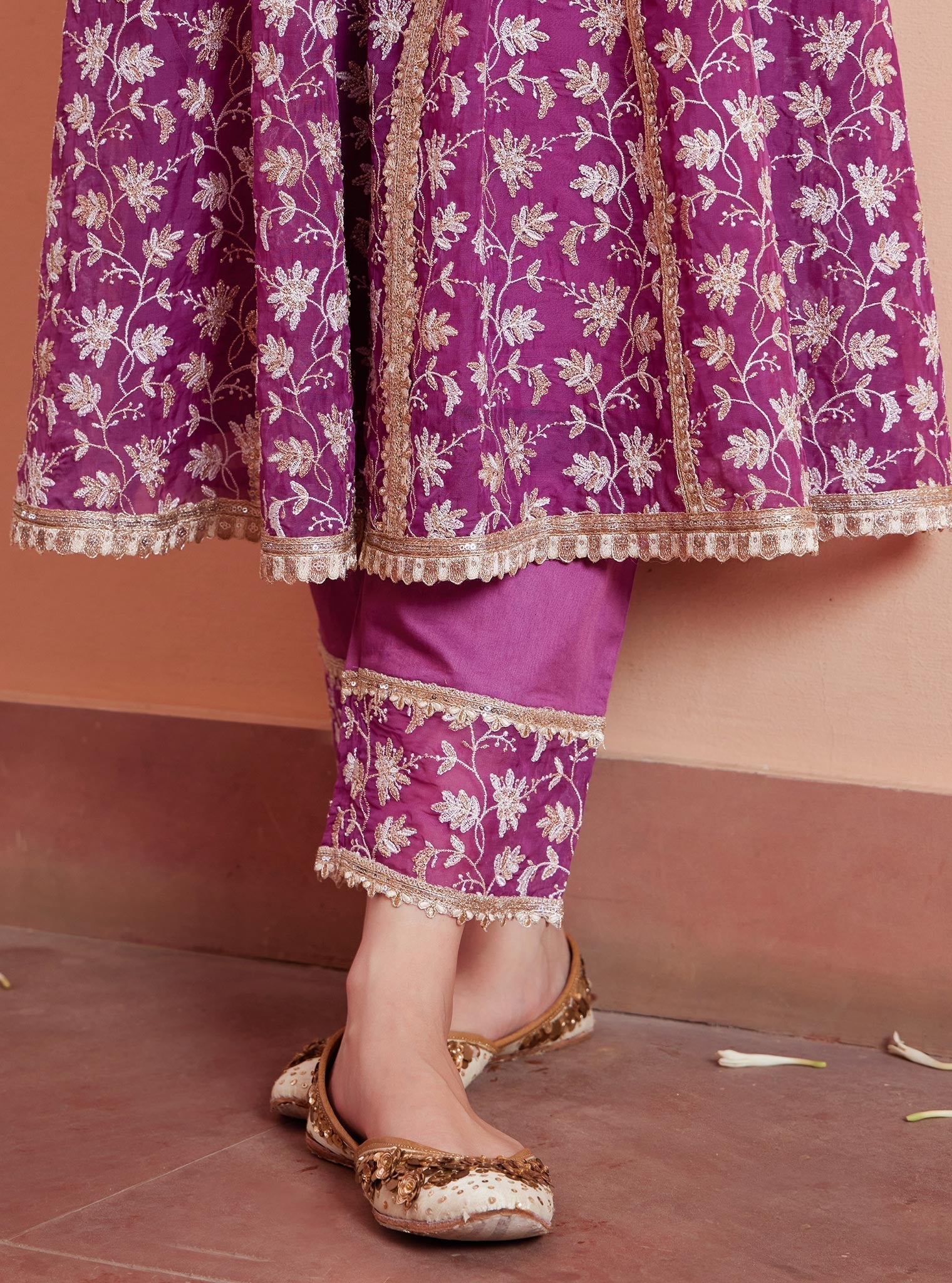 Jivya Organza Lilac Anarkali Kurta Set