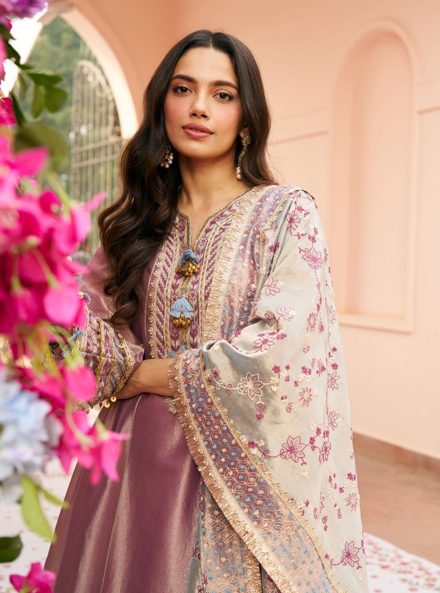 Tissue Shamili Lavender Kurta Set