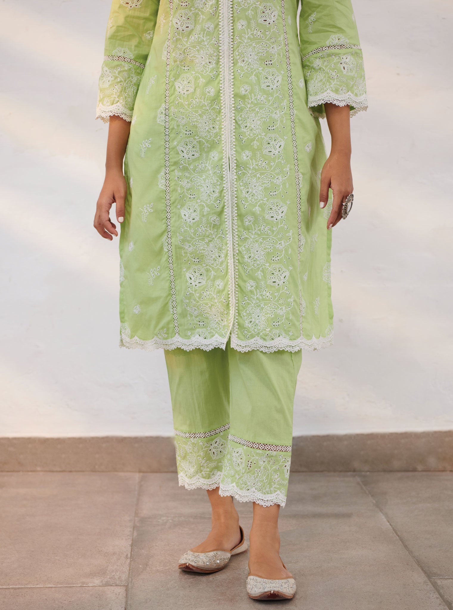 Chester Supima Cotton Green Kurta Set