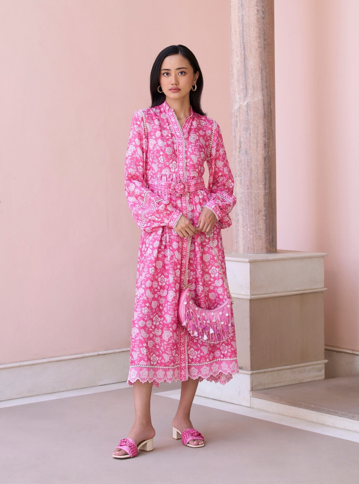 Selbourne Rani Pink Printed Lawn Dress