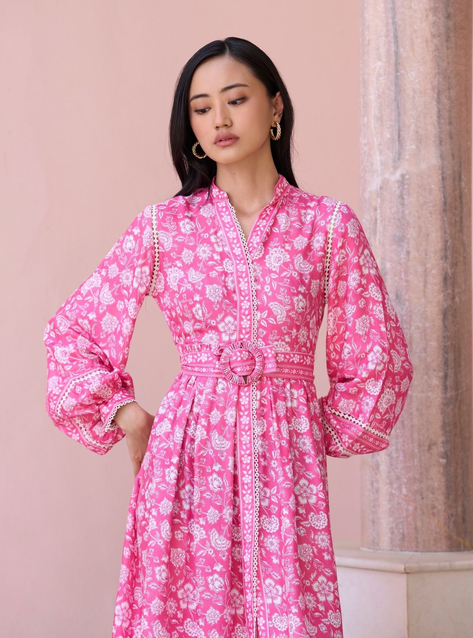 Selbourne Rani Pink Printed Lawn Dress