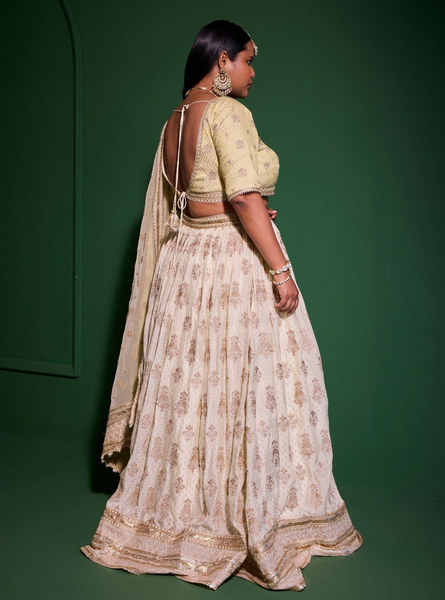 Rang Banarsi Off White Lehenga
