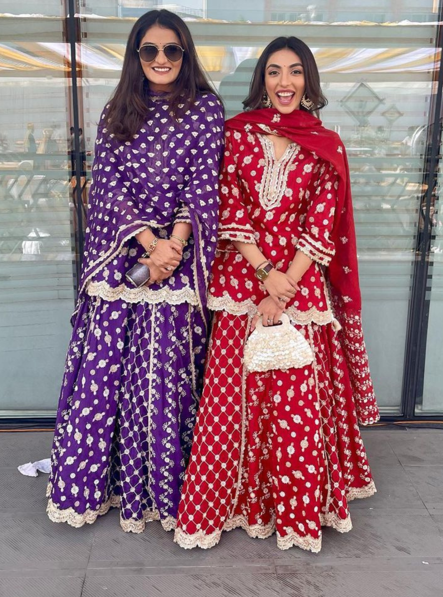 Surkh Silk Red Kurta with Lehenga Set