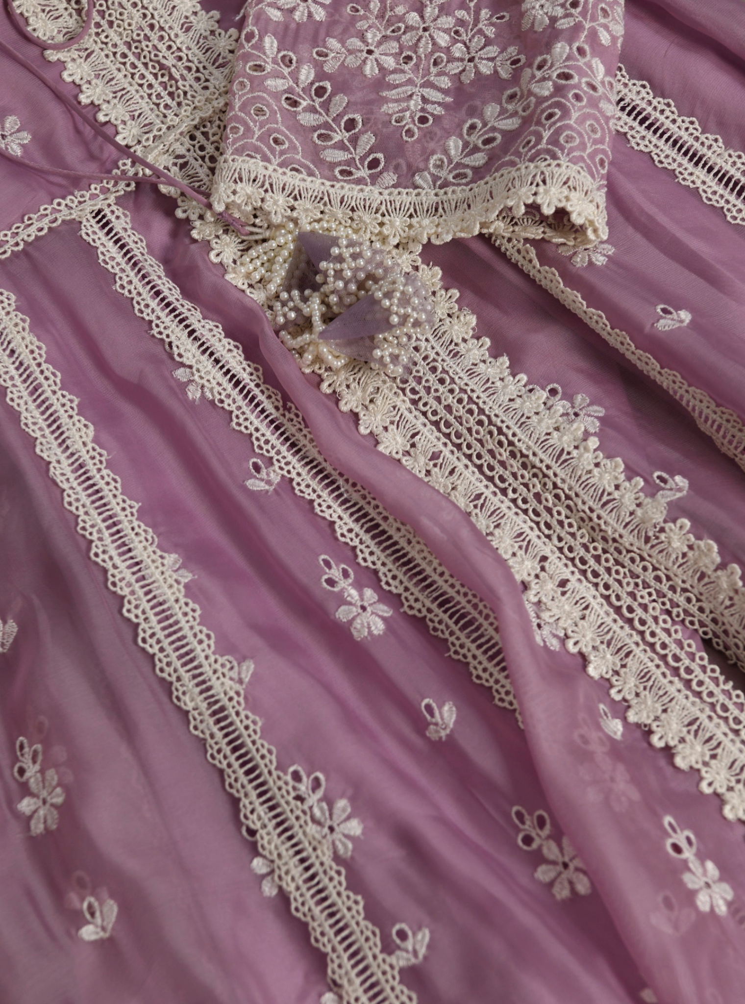 Sheffield Organza Lilac Anarkali Kurta Set