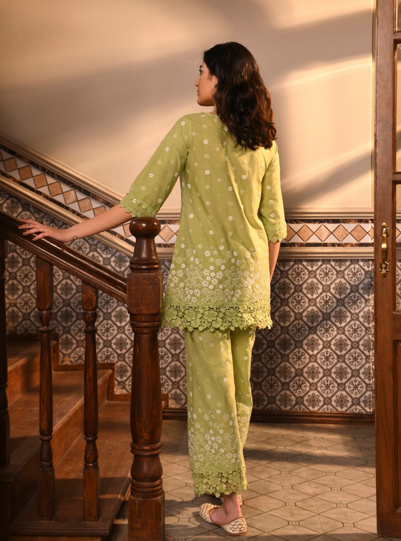 Amiya Supima Cotton Light Green Kurta Set