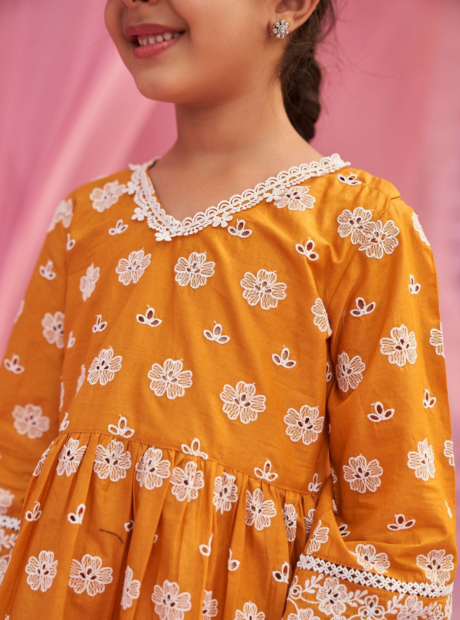 Dwi Supima Cotton Orange Kurta Set