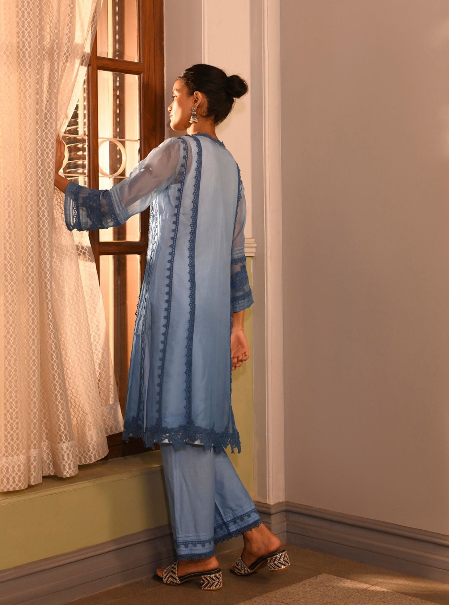 Vaya Organza Blue Kurta Set