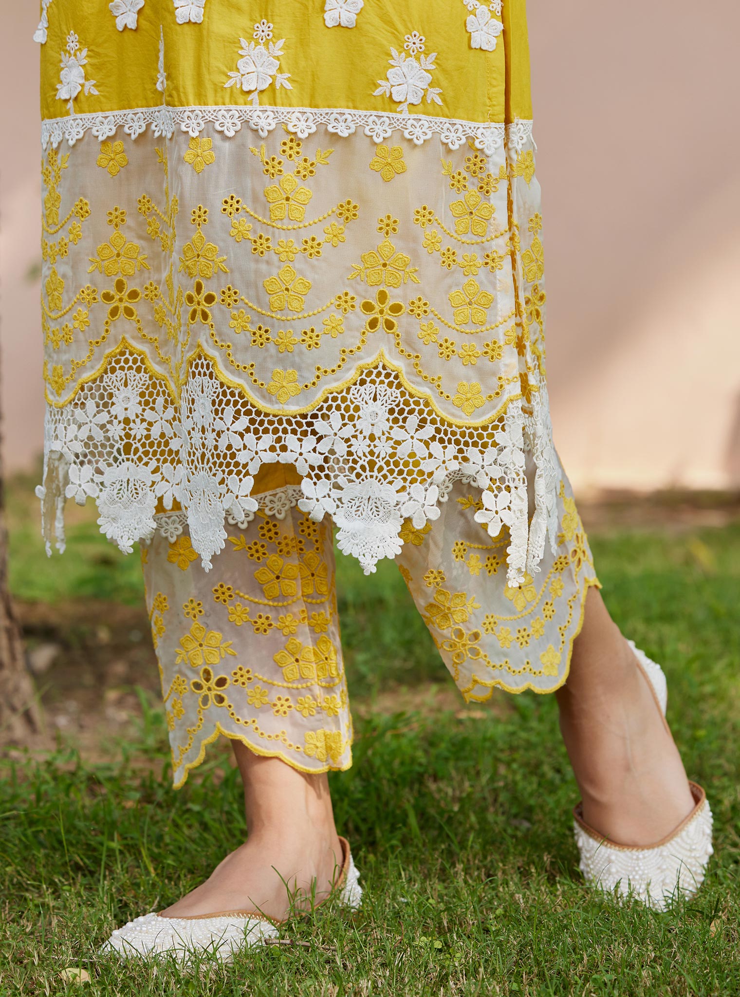 Reeva Supima Cotton Yellow Kurta Set