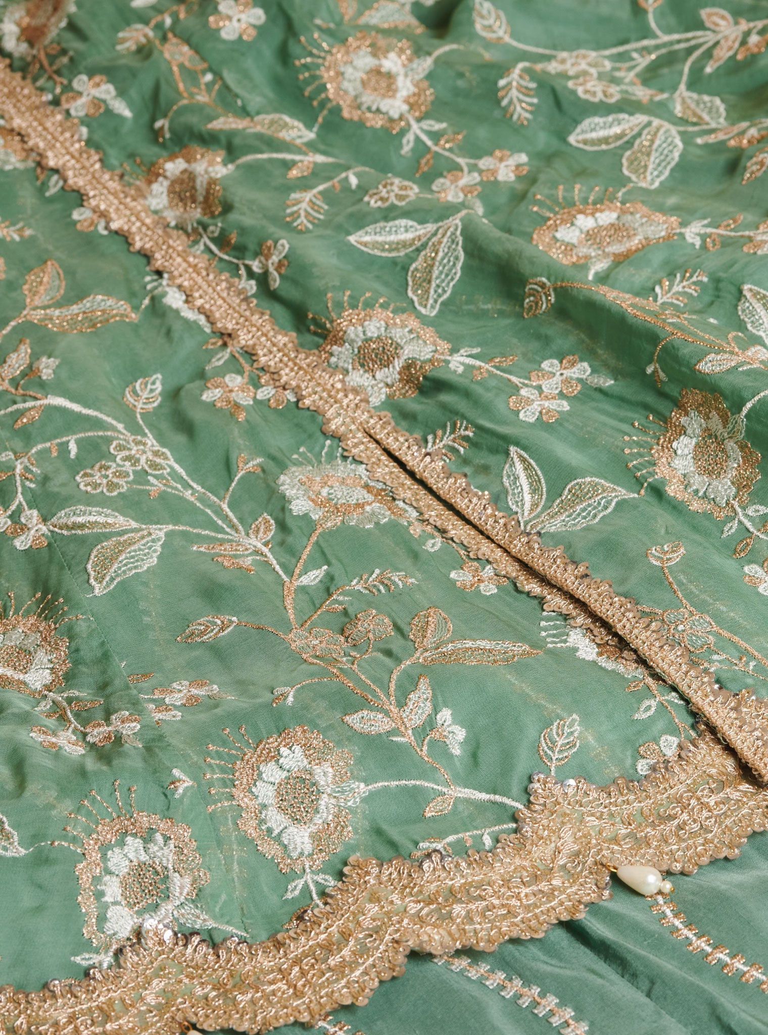 Lashkara Organza Short Anarkali Green Kurta with Sharara Set