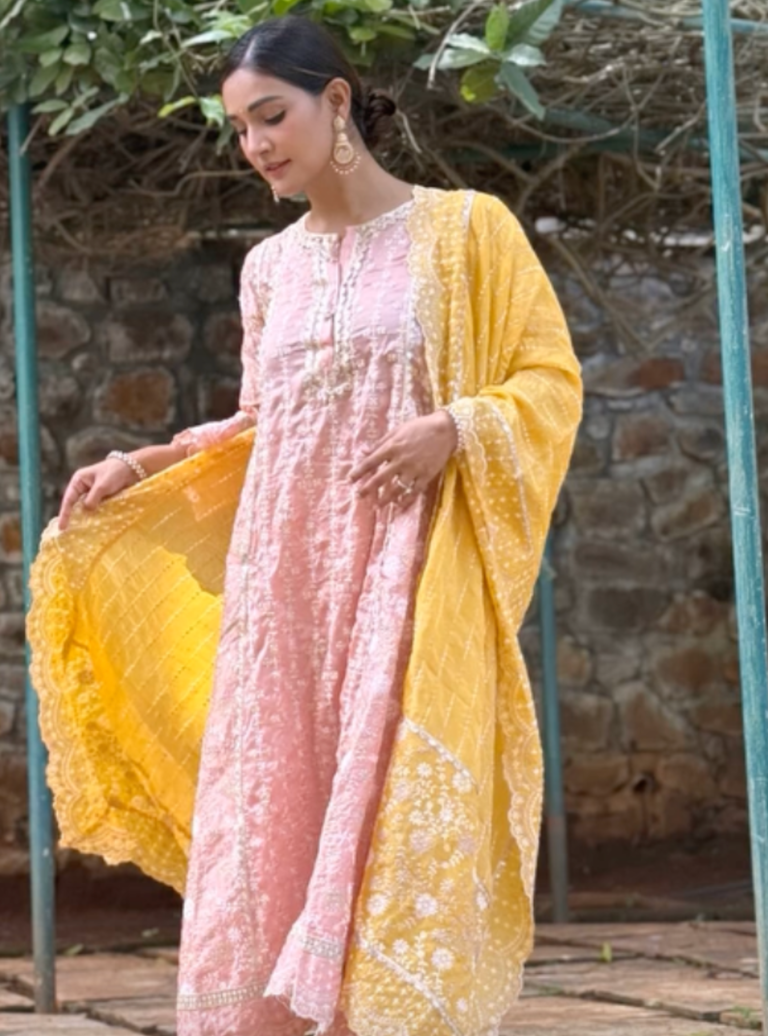 Saathiya Organza Satin Pink Kurta Set