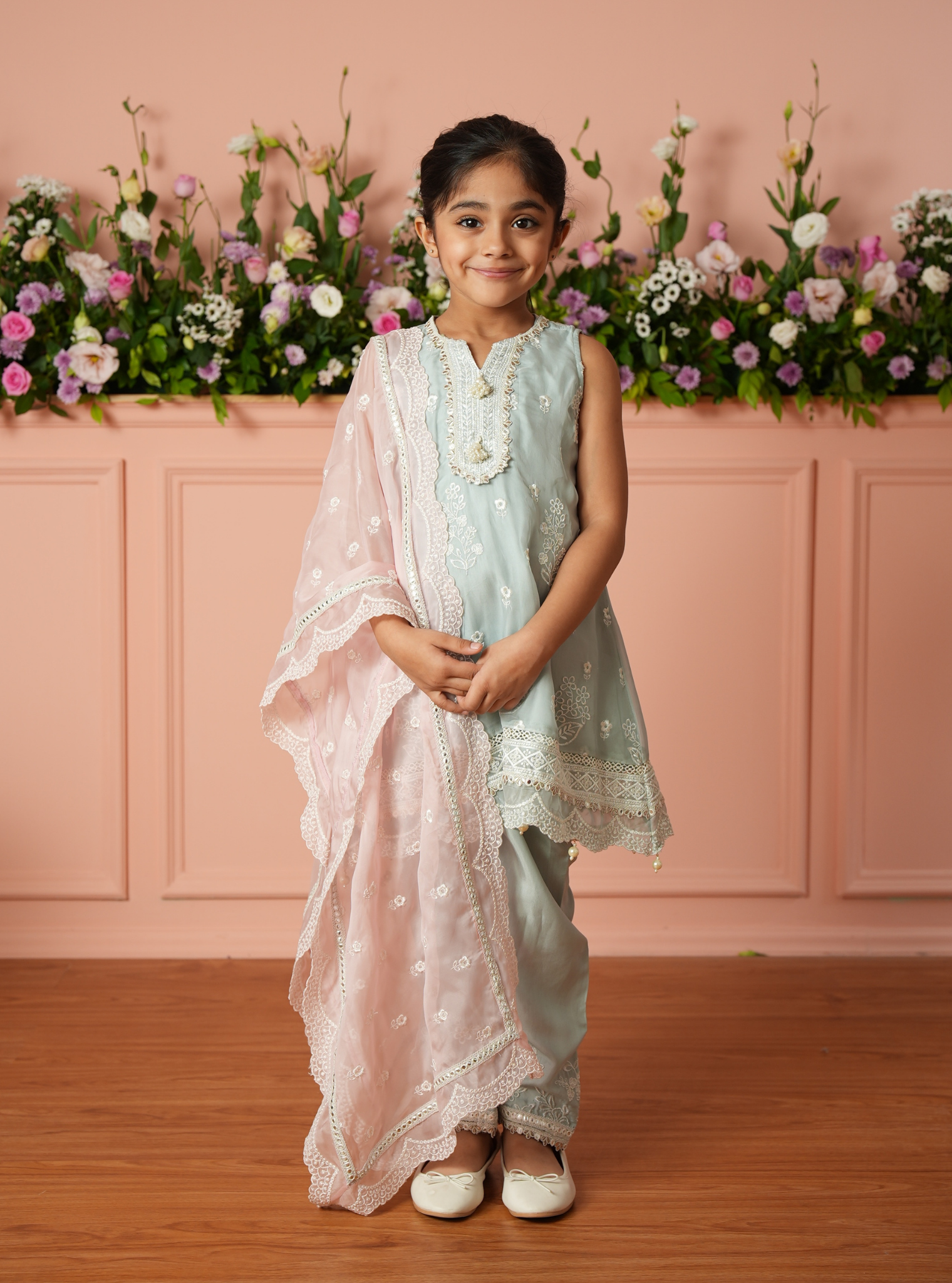 Eirlys Organza Light Blue Kurta Set