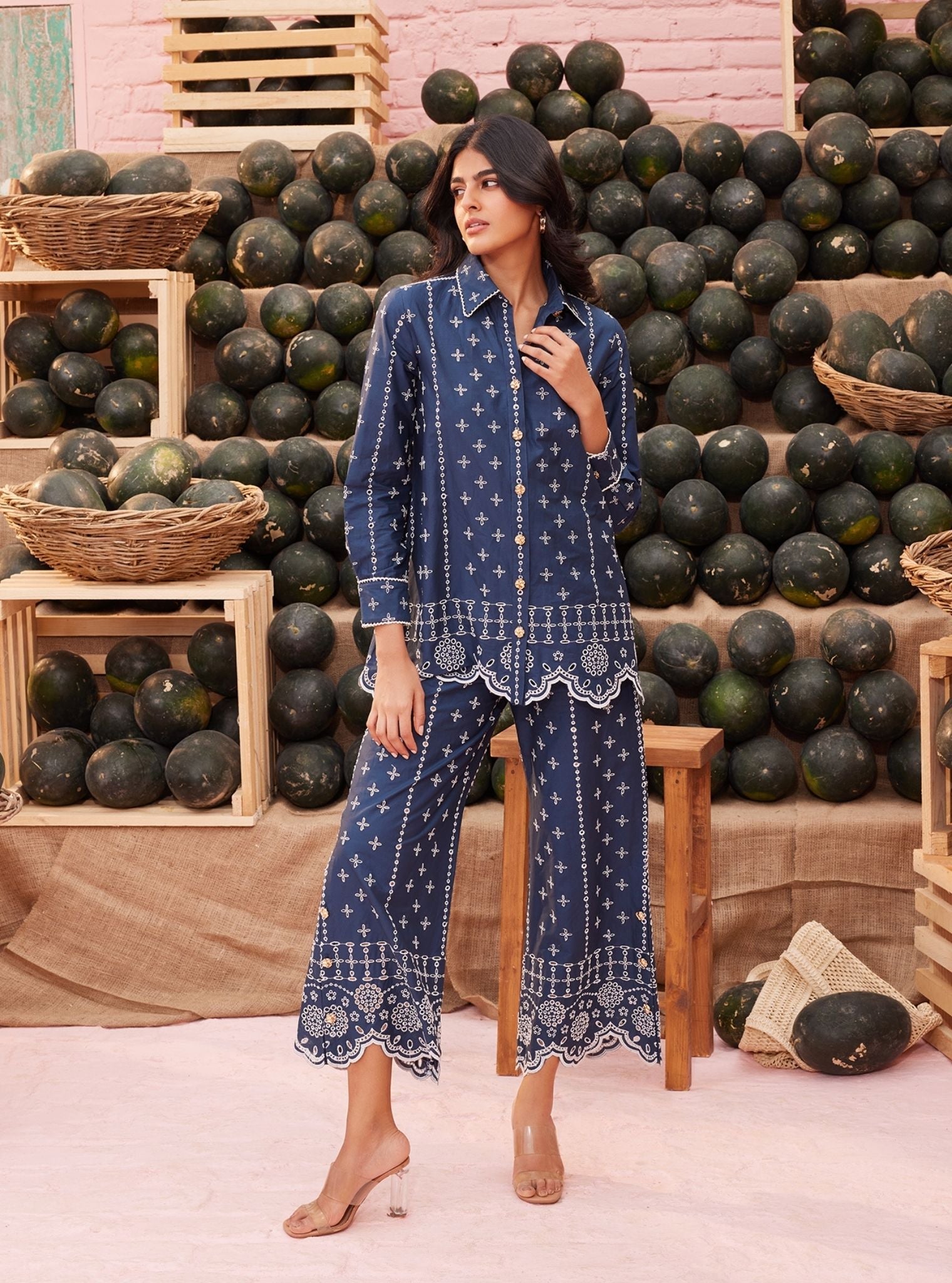 Inaya Supima Cotton Navy Co-ord Set
