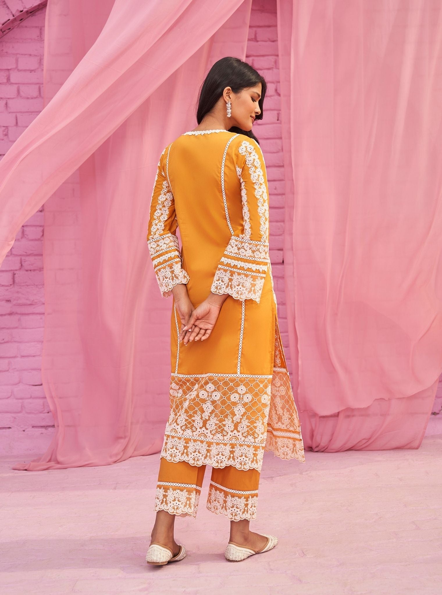 Tamaya Supima Cotton Orange Kurta Set