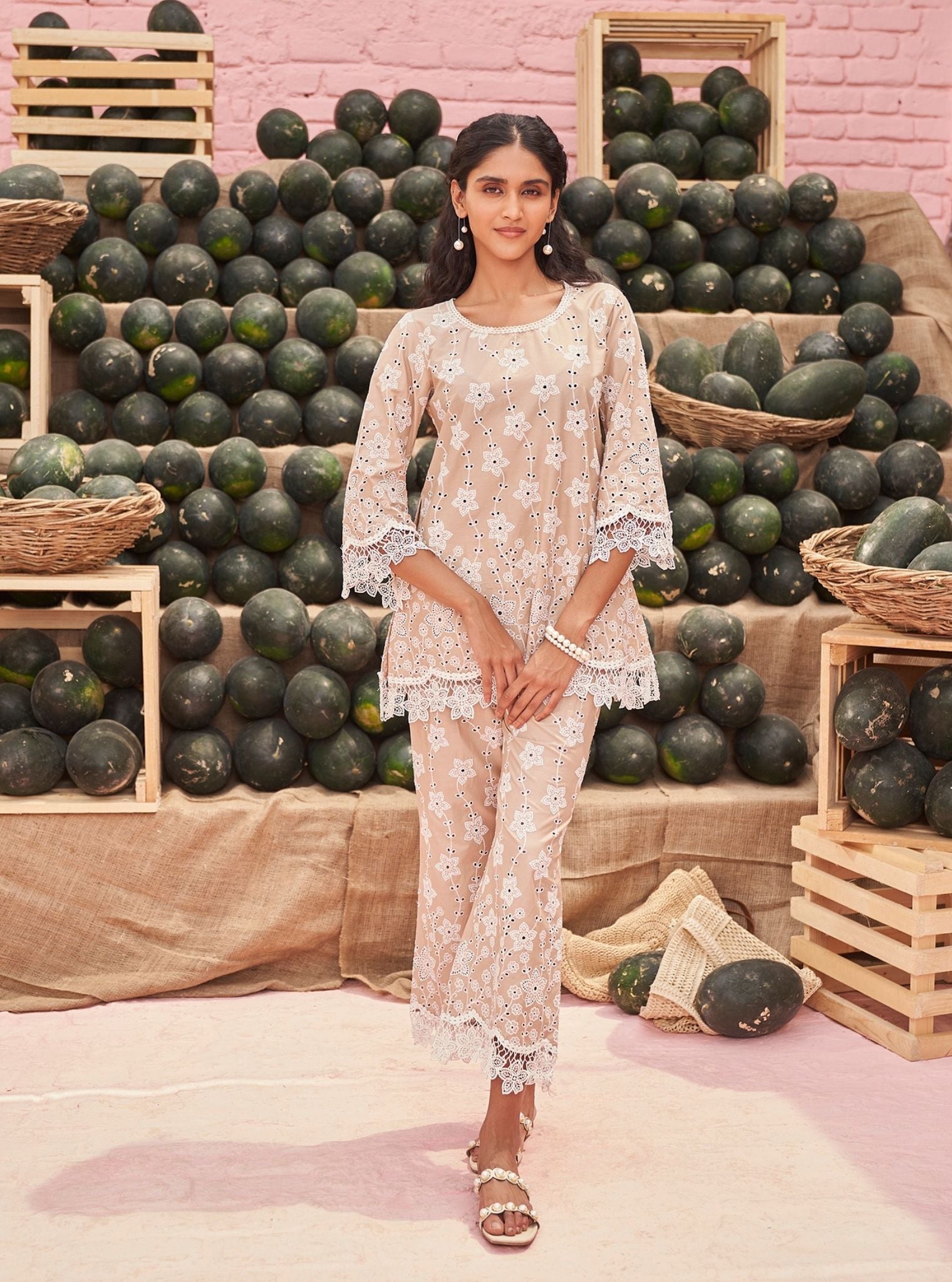 Mia Supima Cotton Beige Co-ord Set