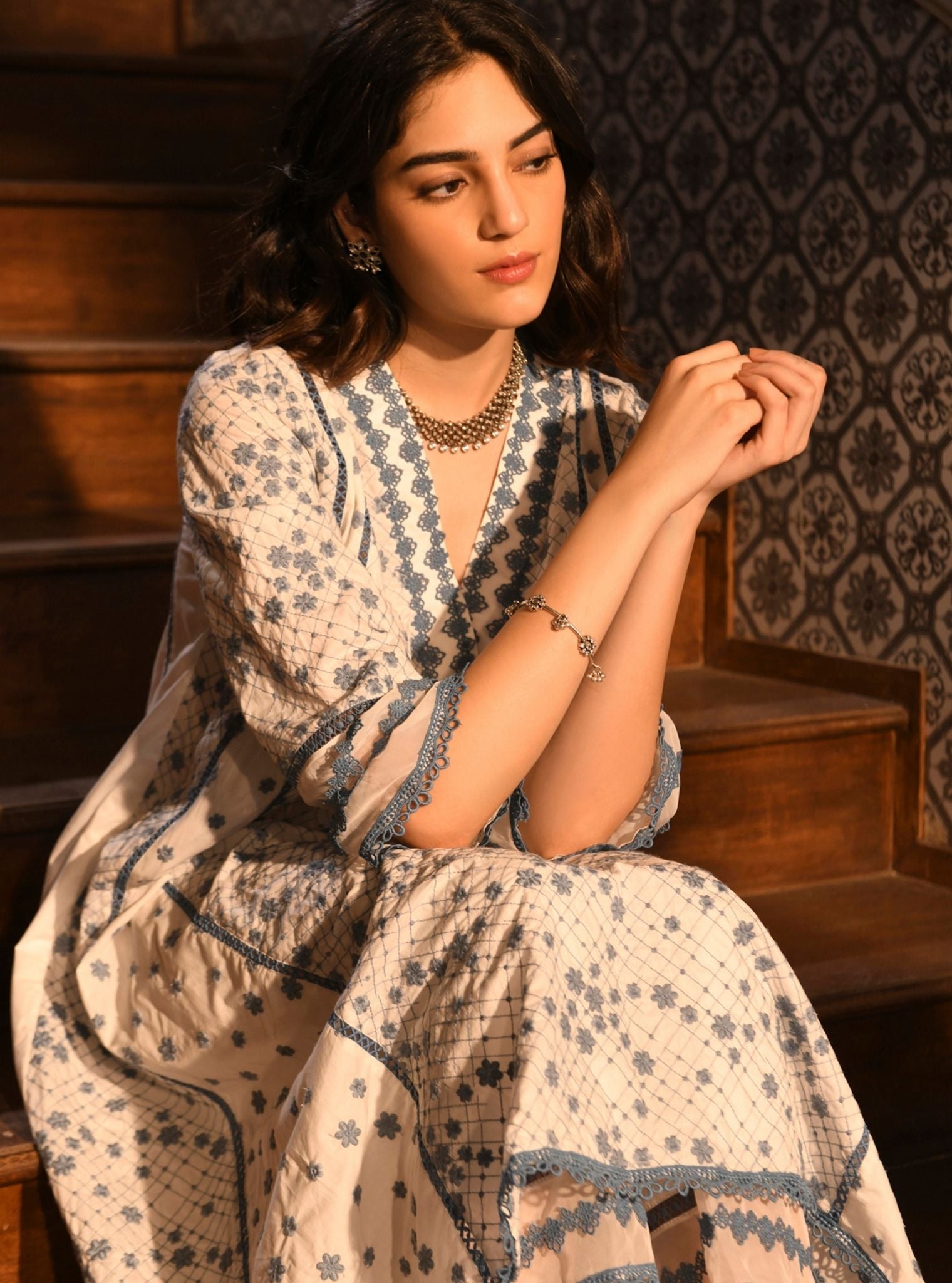 Kishi Supima Cotton White Kurta Set