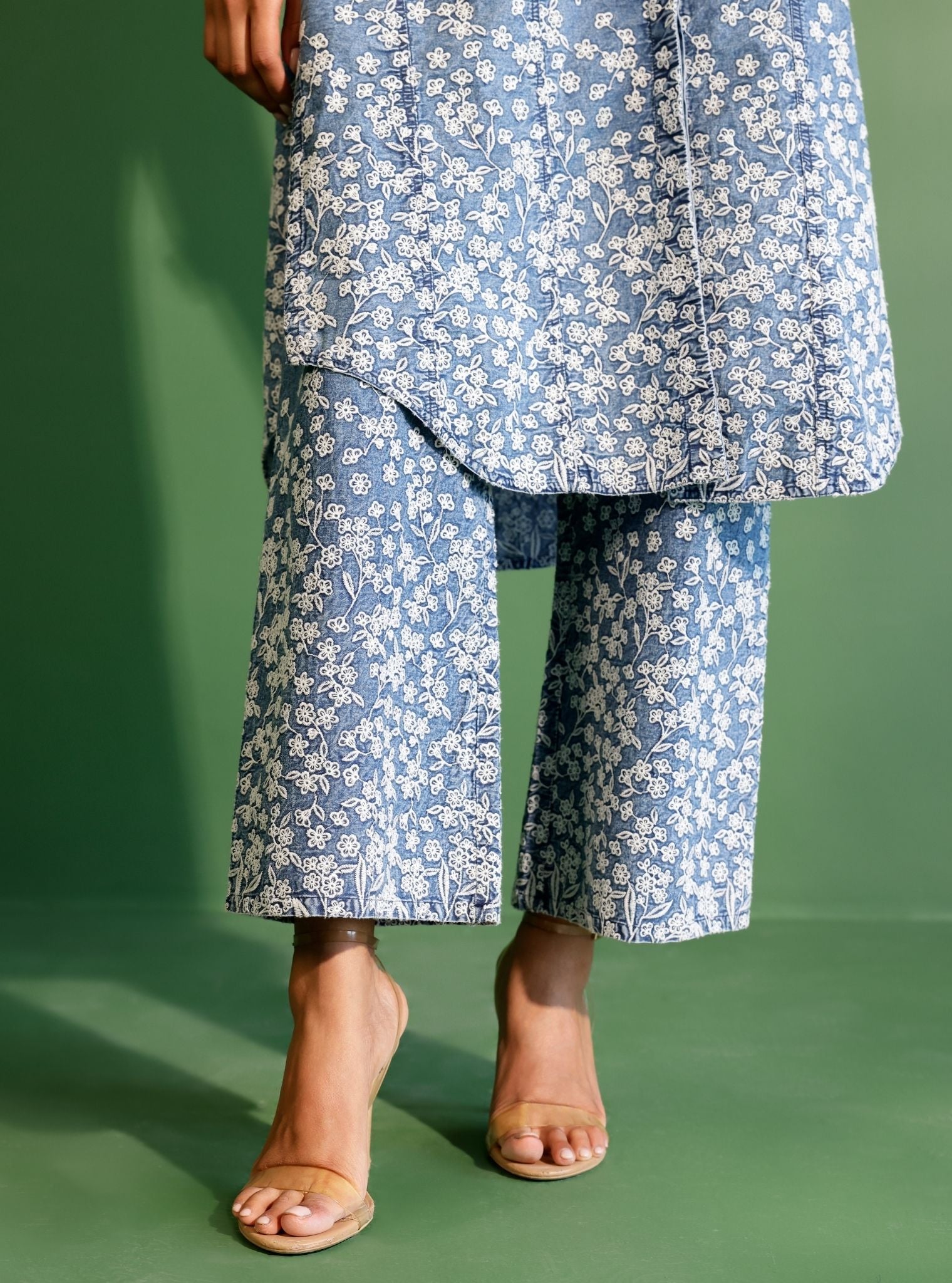 Moor Denim Long Shirt Co-ord Set