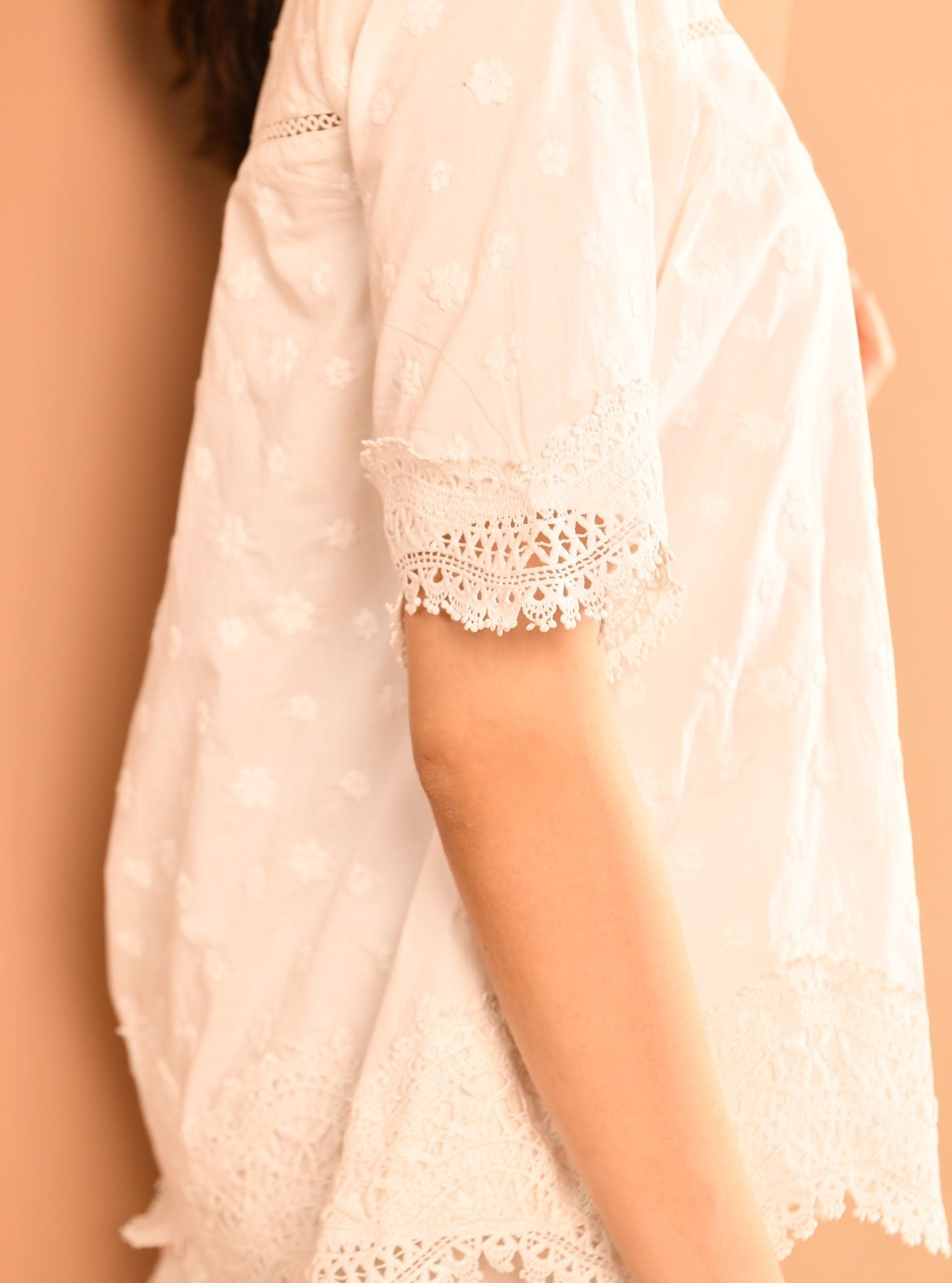 Zain Supima Cotton White Co-ord Set