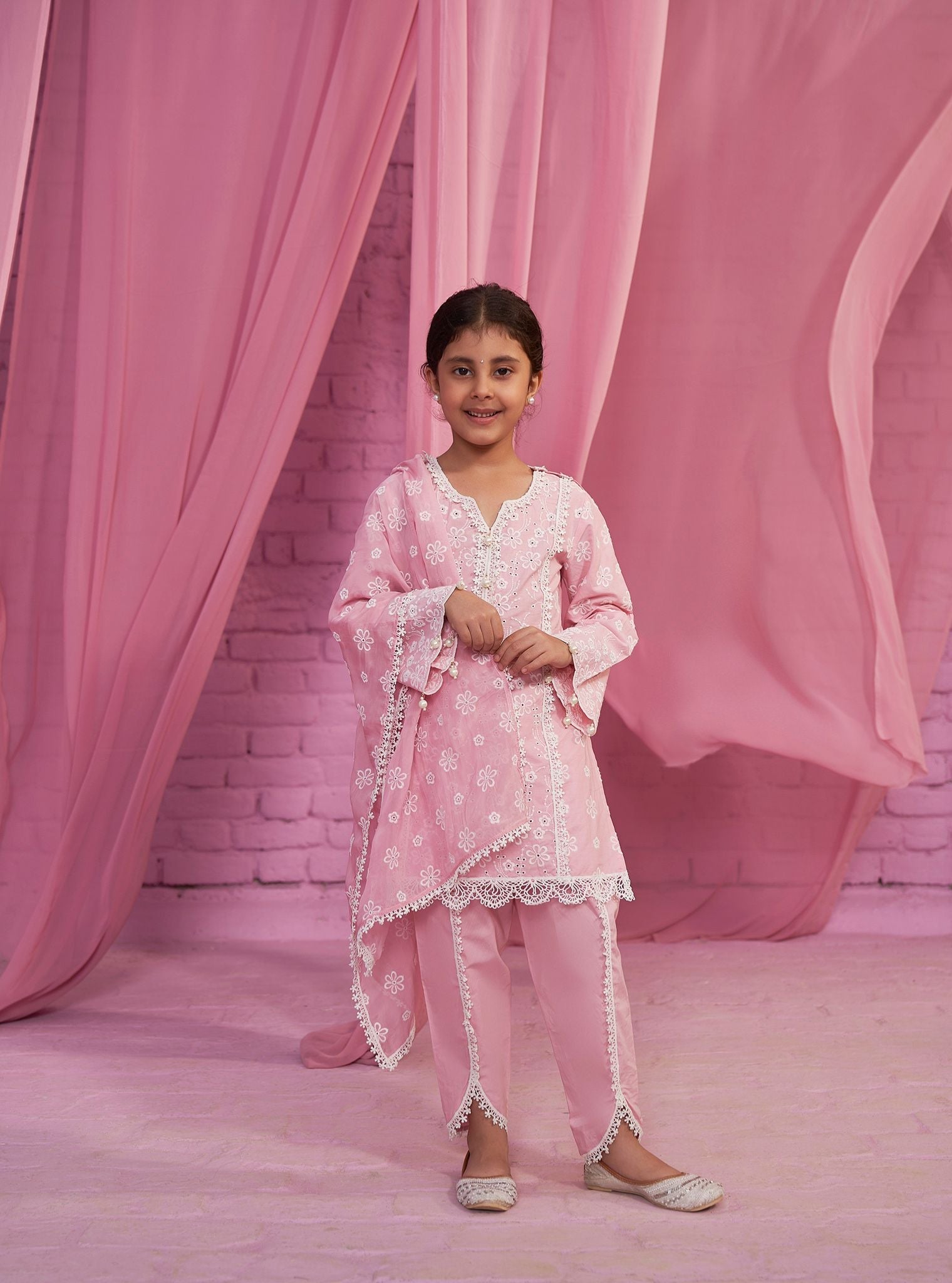 Elin Supima Cotton Pink Kurta Set