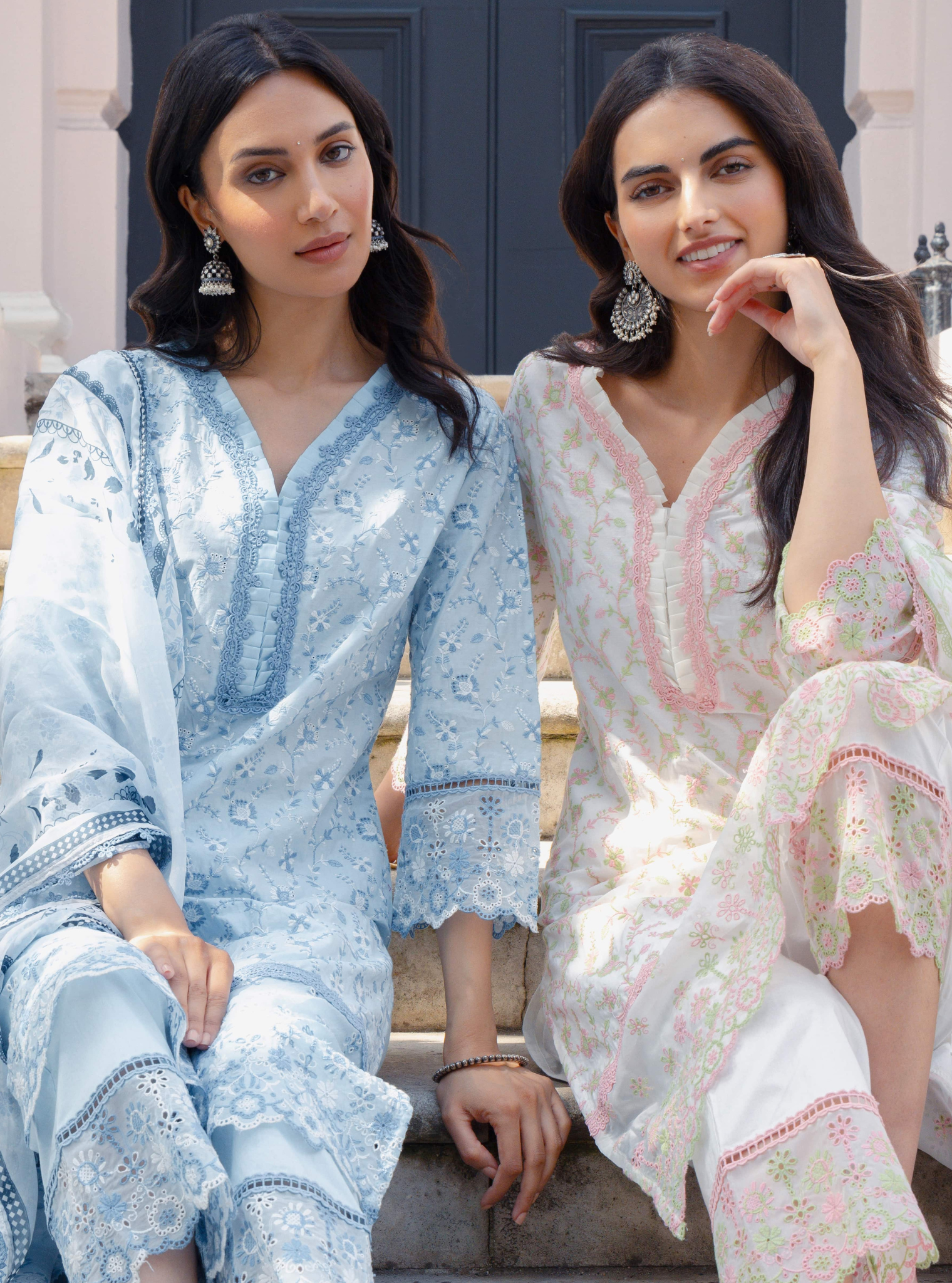 Trent Supima Cotton Blue Kurta Set