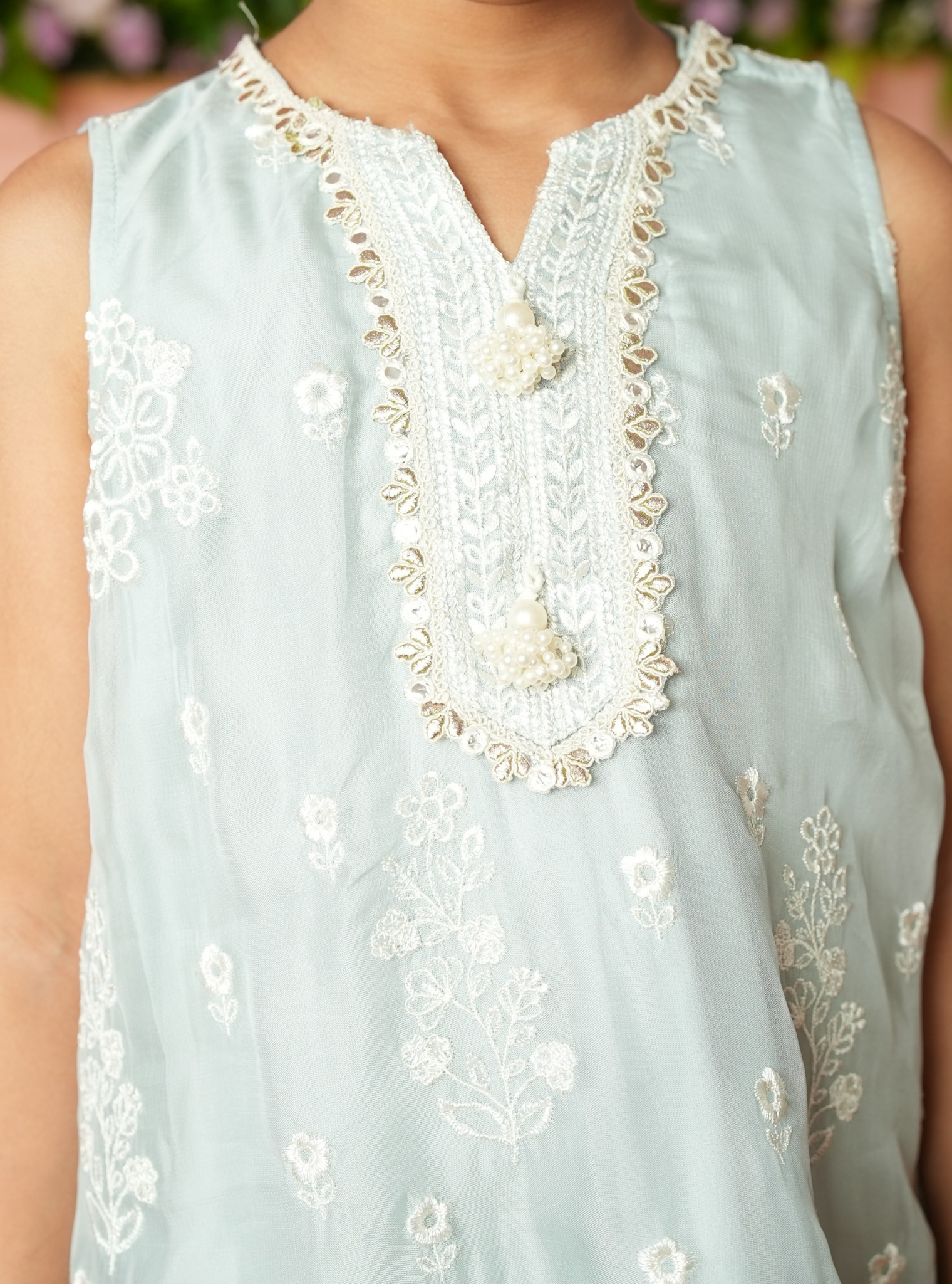 Eirlys Organza Light Blue Kurta Set