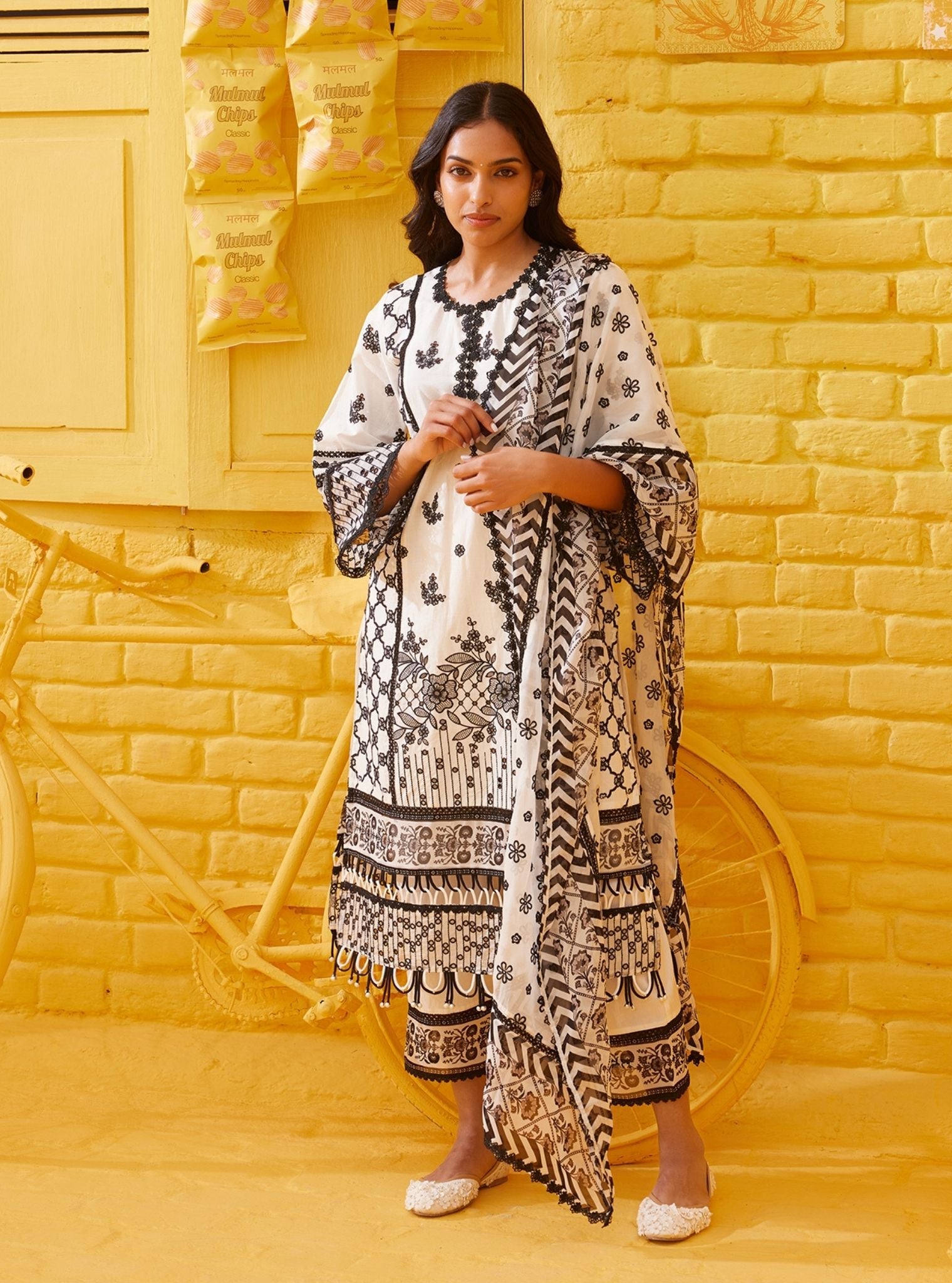 Dhitya Supima Cotton Off White Kurta Set