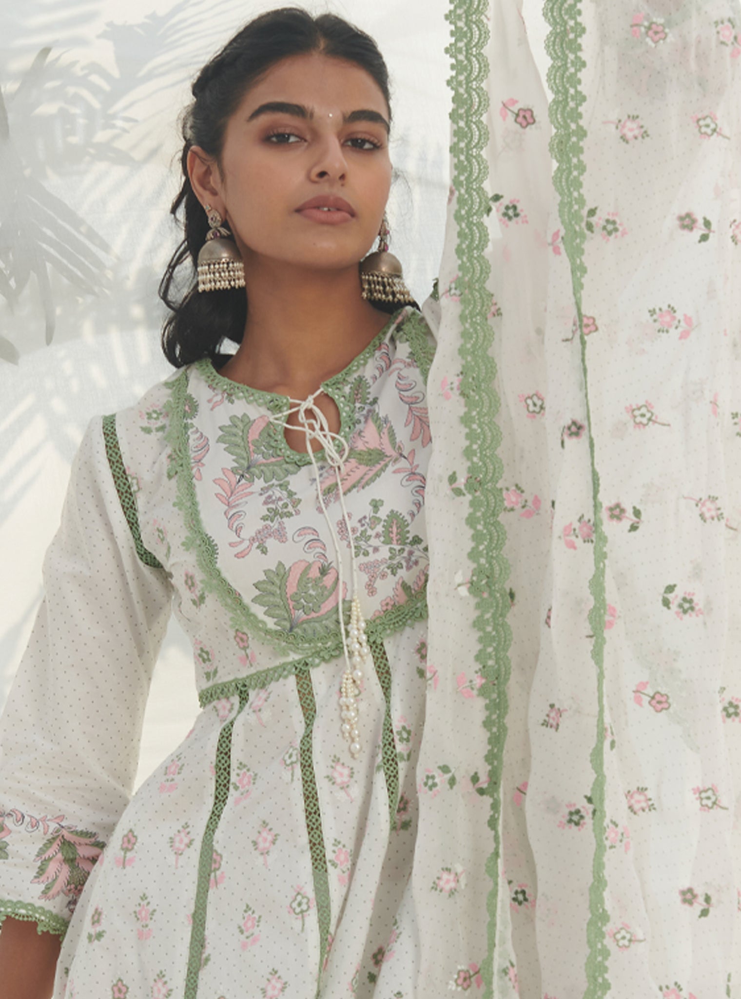 Amaryllis Supima Cotton Green Anarkali Kurta Set