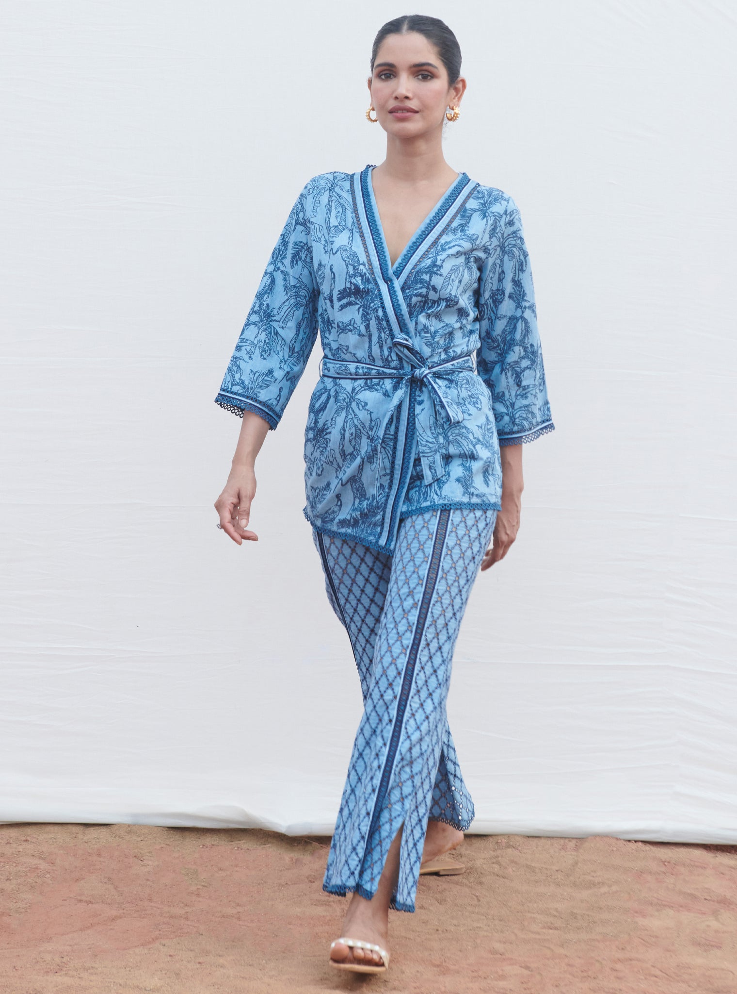 Attina Denim Wrap Co-ord Set