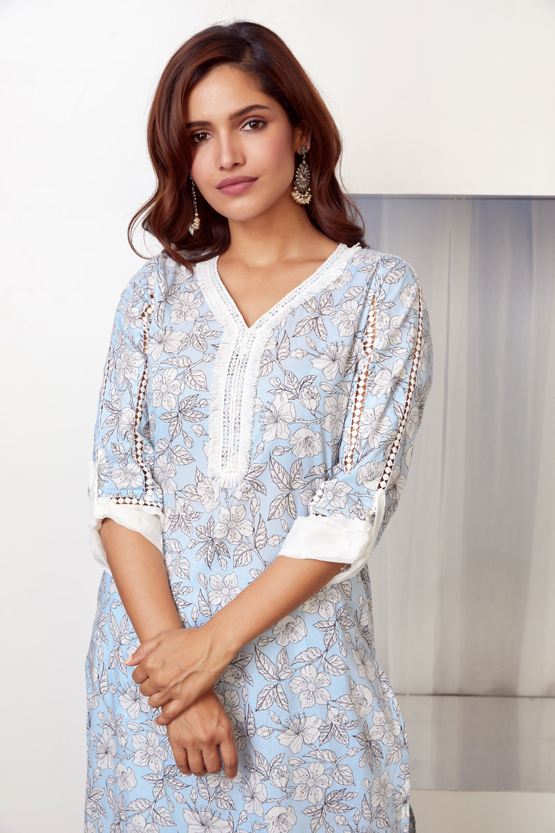 Abbey Supima Cotton Light Blue Kurta Set