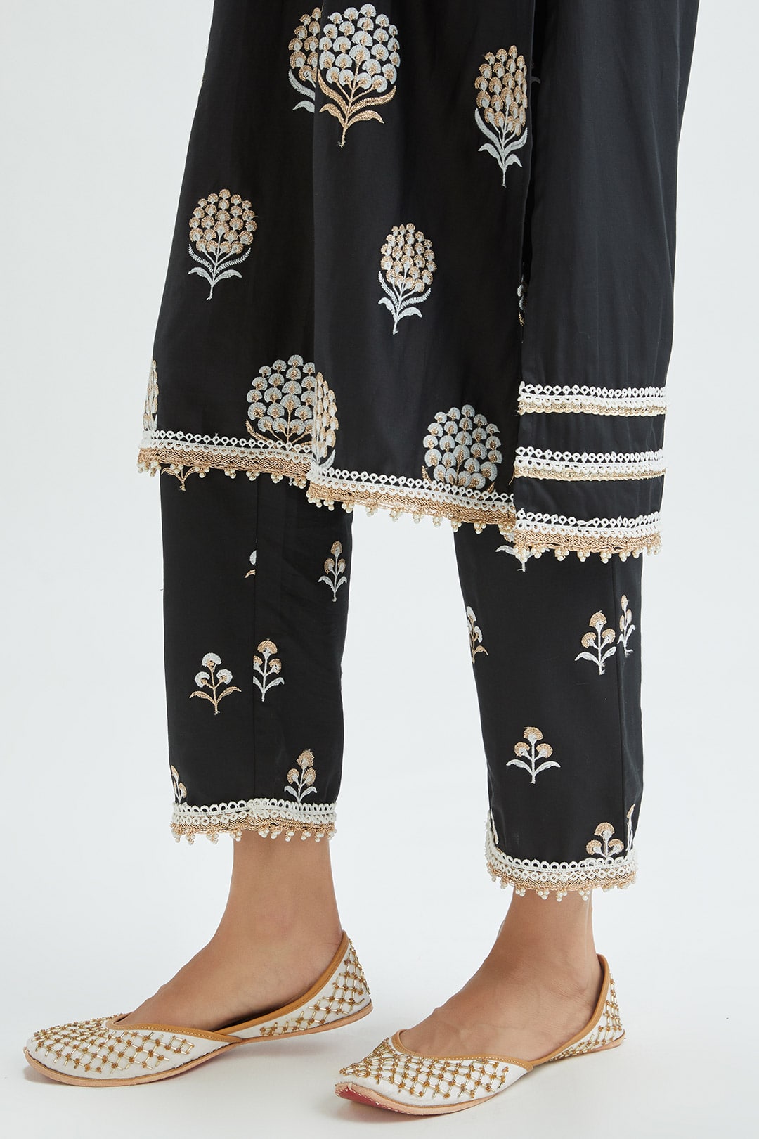 Amira Supima Satin Black Kurta Set