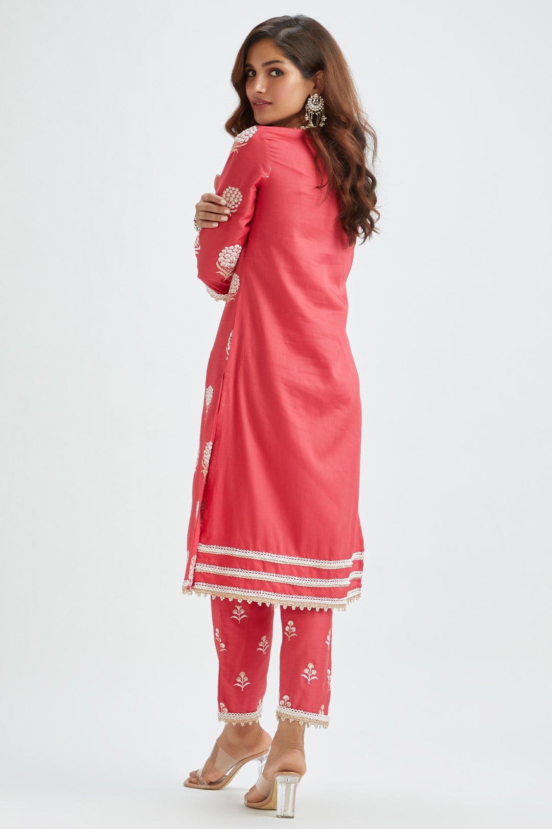 Amira Supima Satin Red Kurta Set