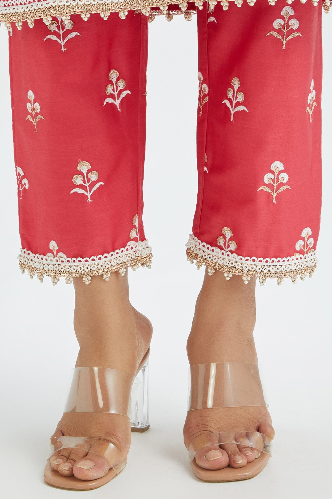 Amira Supima Satin Red Kurta Set