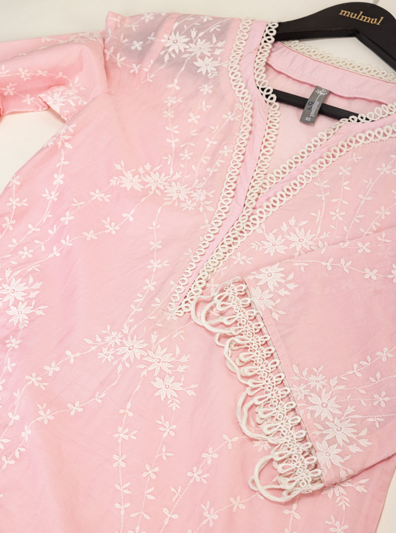 Mulmul Supima Cotton Arki Pink Kurta