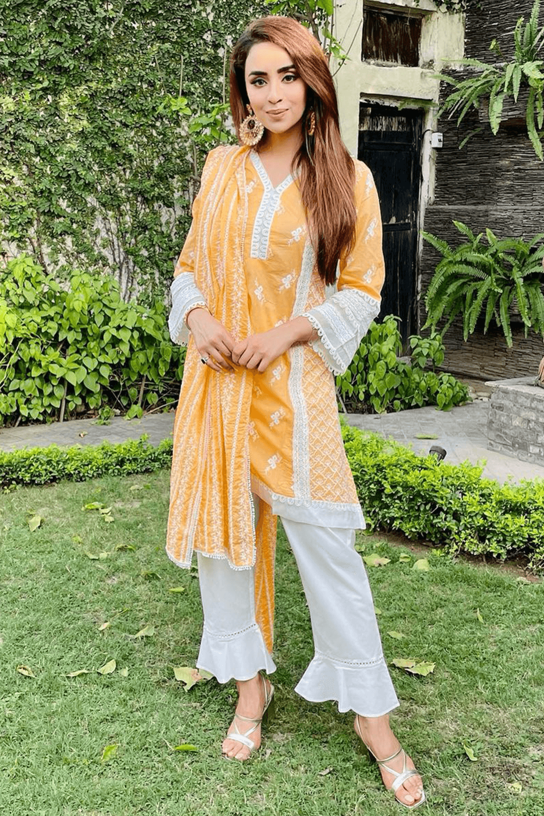 Mulmul Supima Cotton Armada Orange Kurta