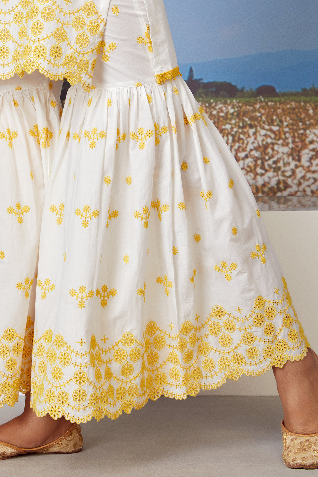 Mulmul Supima Cotton Ashberry White Kurta