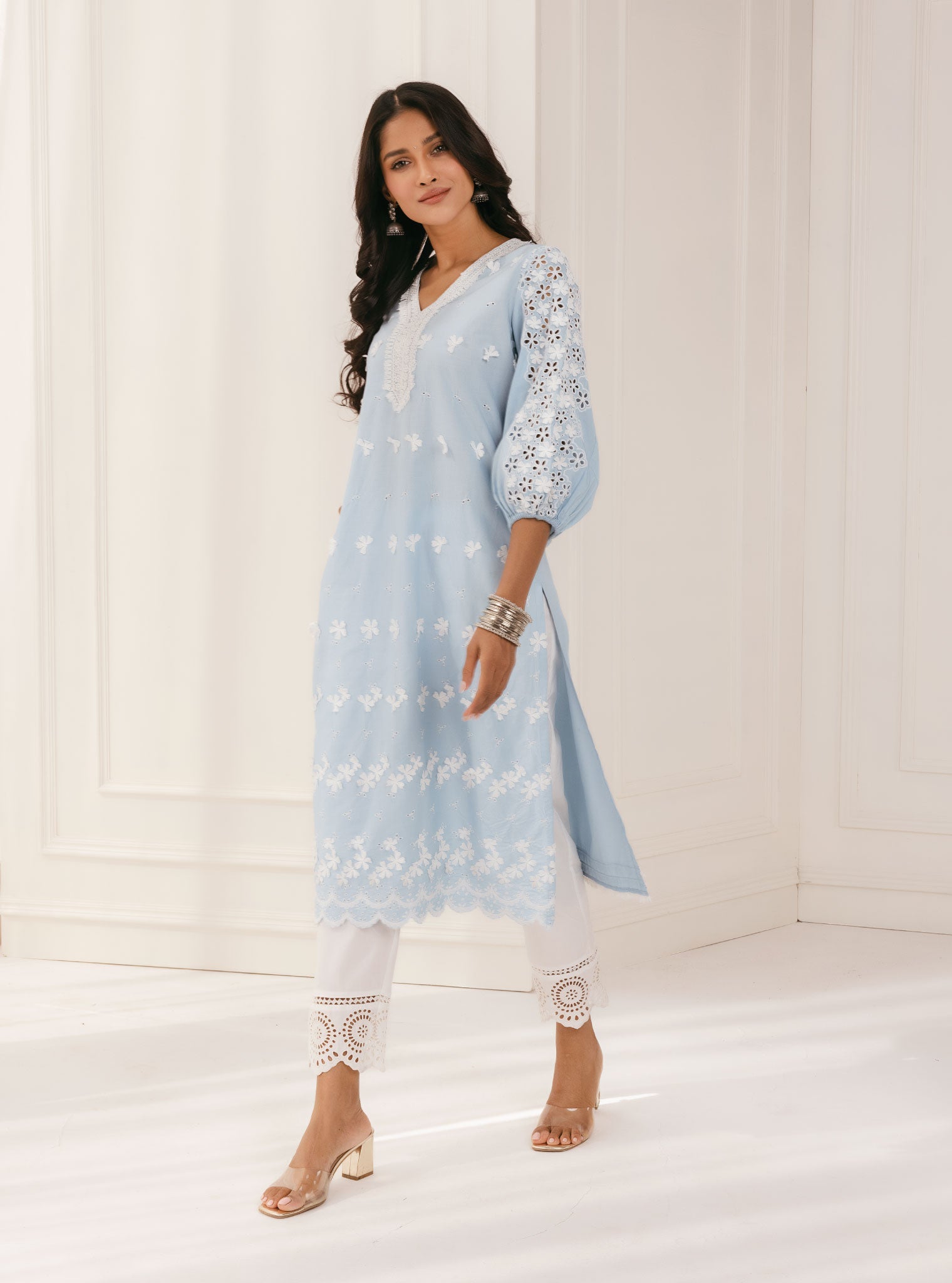Asota Supima Cotton Blue Kurta Set
