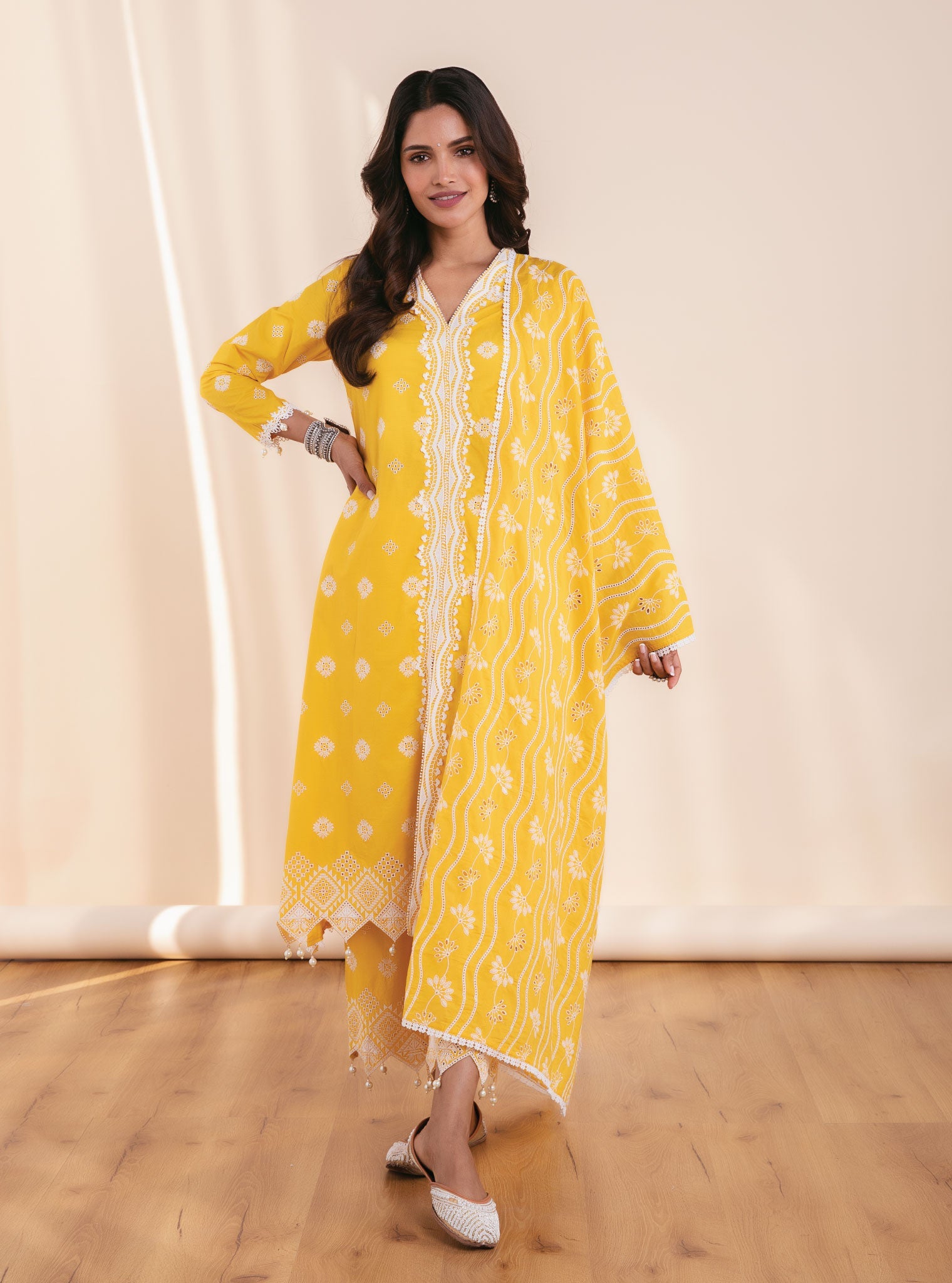 Audrey Supima Cotton Mango Kurta Set