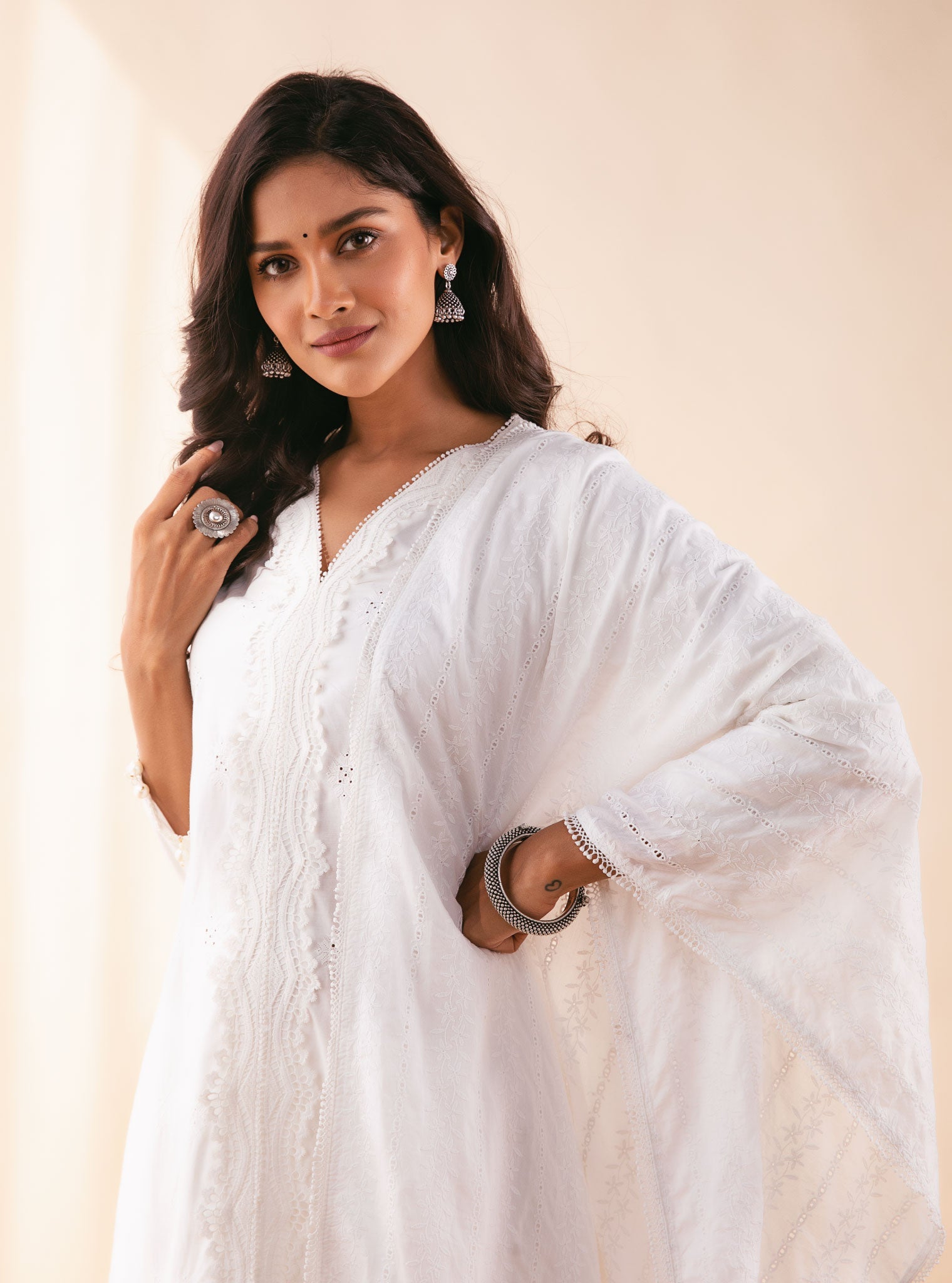 Audrey Supima Cotton White Kurta Set