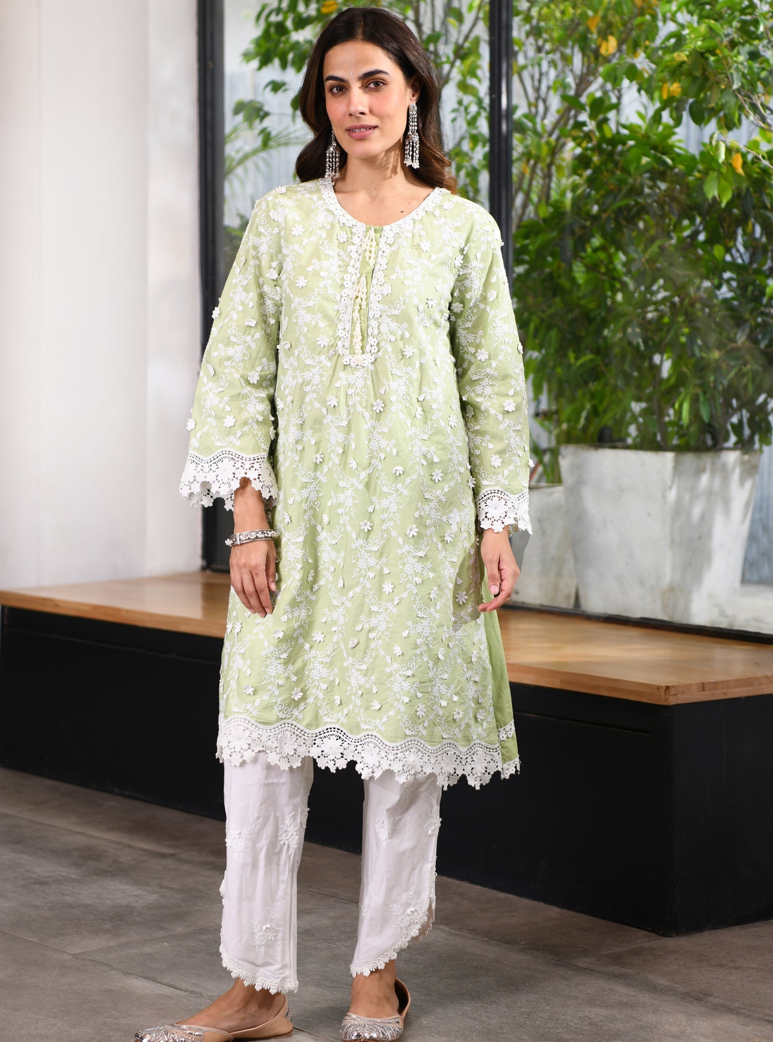 Baybreeze Supima Cotton Green Kurta Set