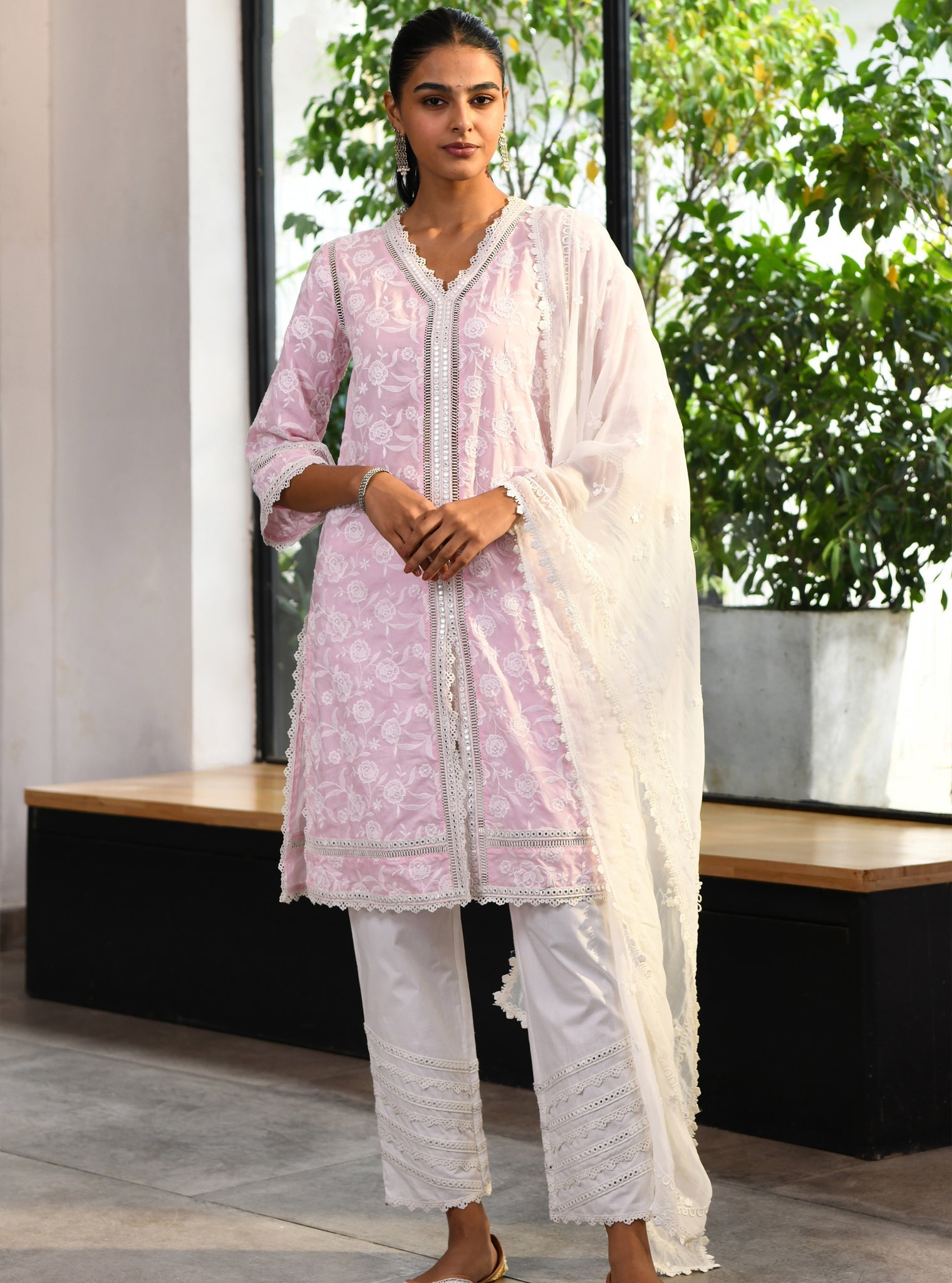 Briallen Supima Cotton Pink Kurta Set