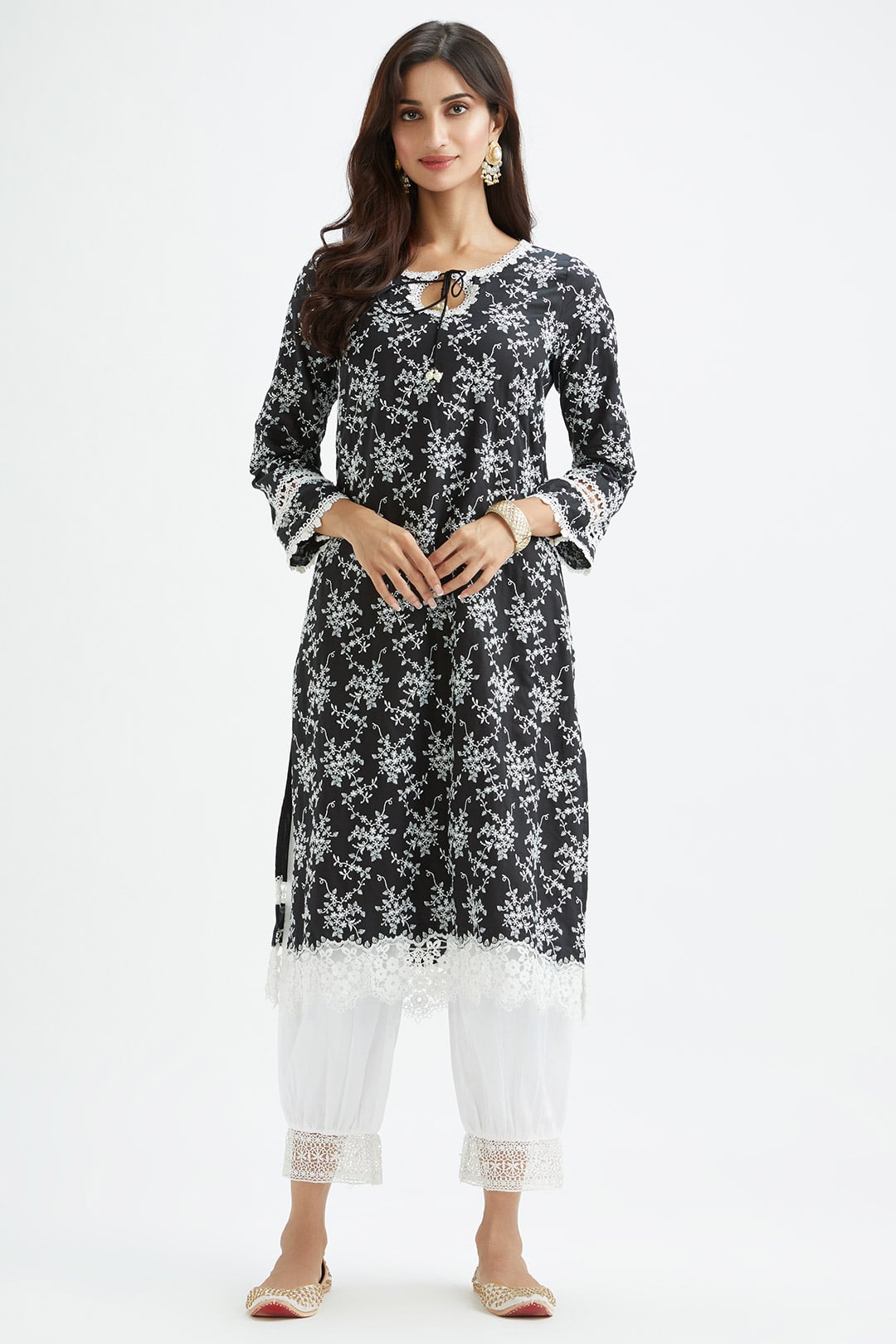 Brook Supima Satin Black Kurta Set