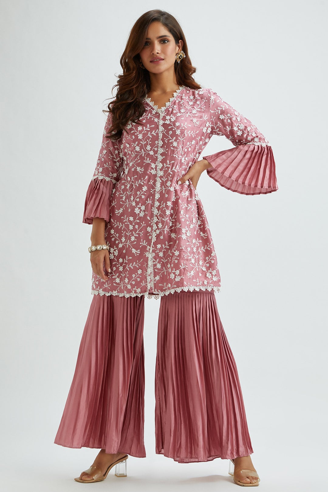 Cairo Cupro Silk Mauve Garara Set