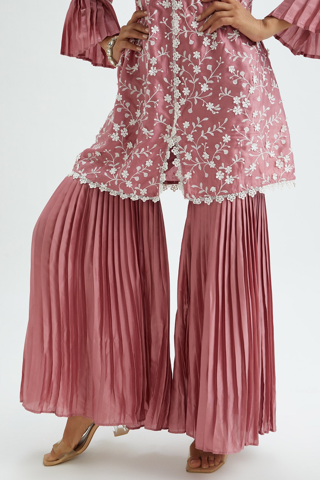 Cairo Cupro Silk Mauve Garara Set