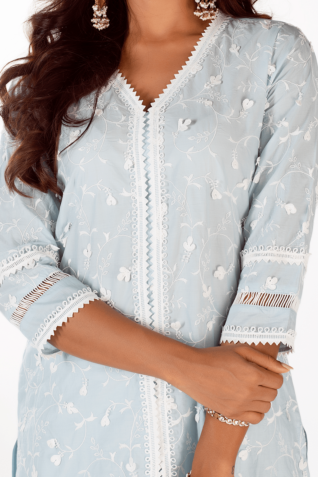 Cali Supima Cotton Light Blue Kurta Set