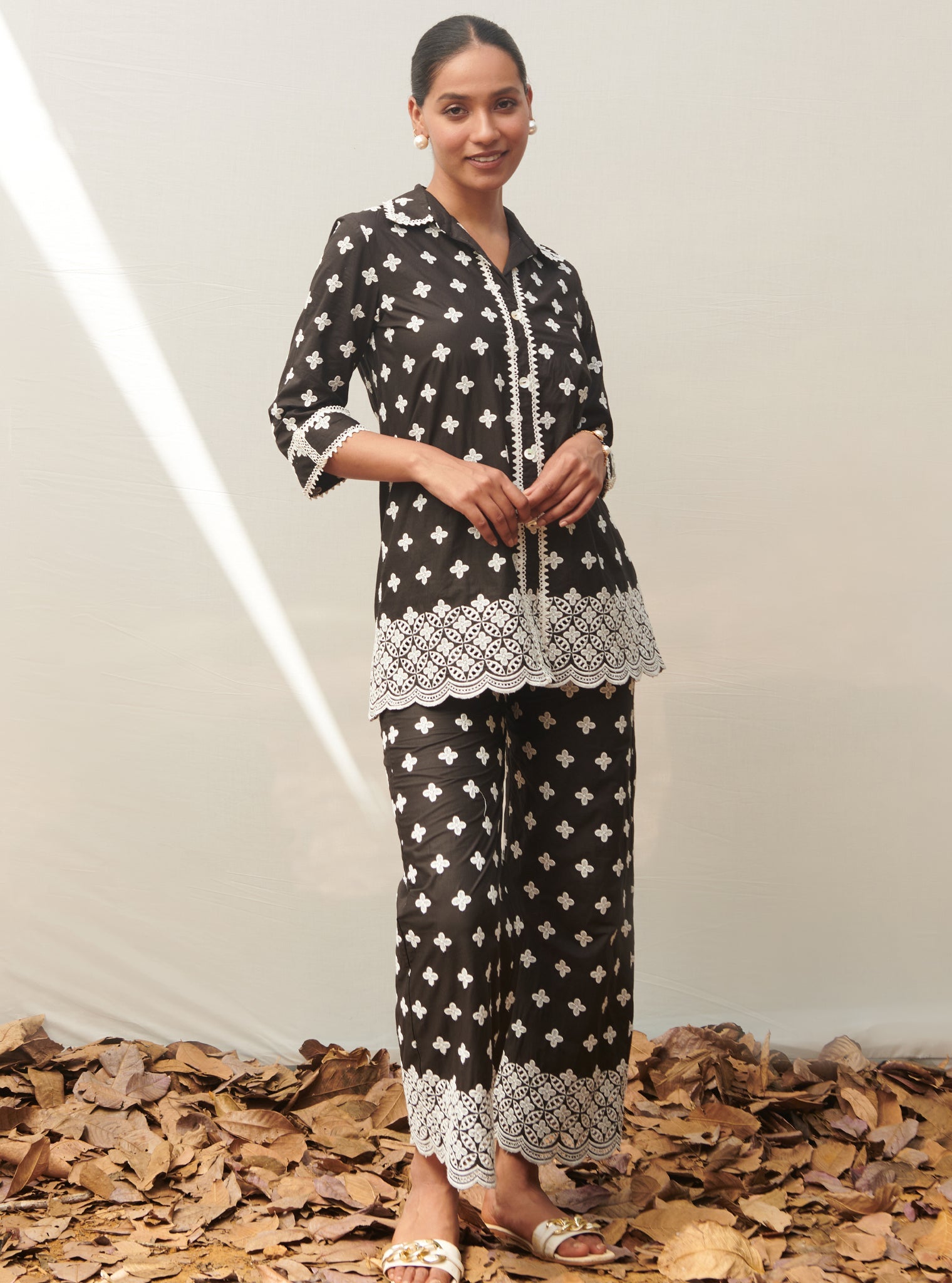 Caspia Supima Cotton Black Co-ord Set