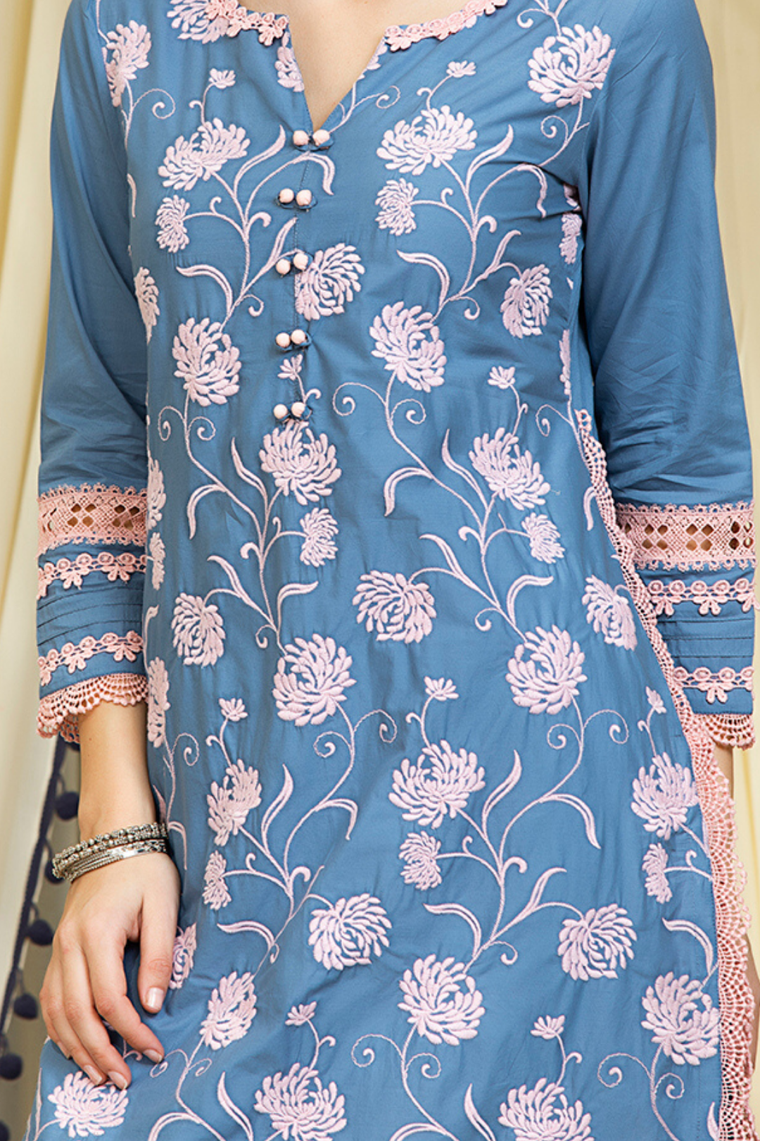 Claudia Supima Cotton Denim Kurta Set