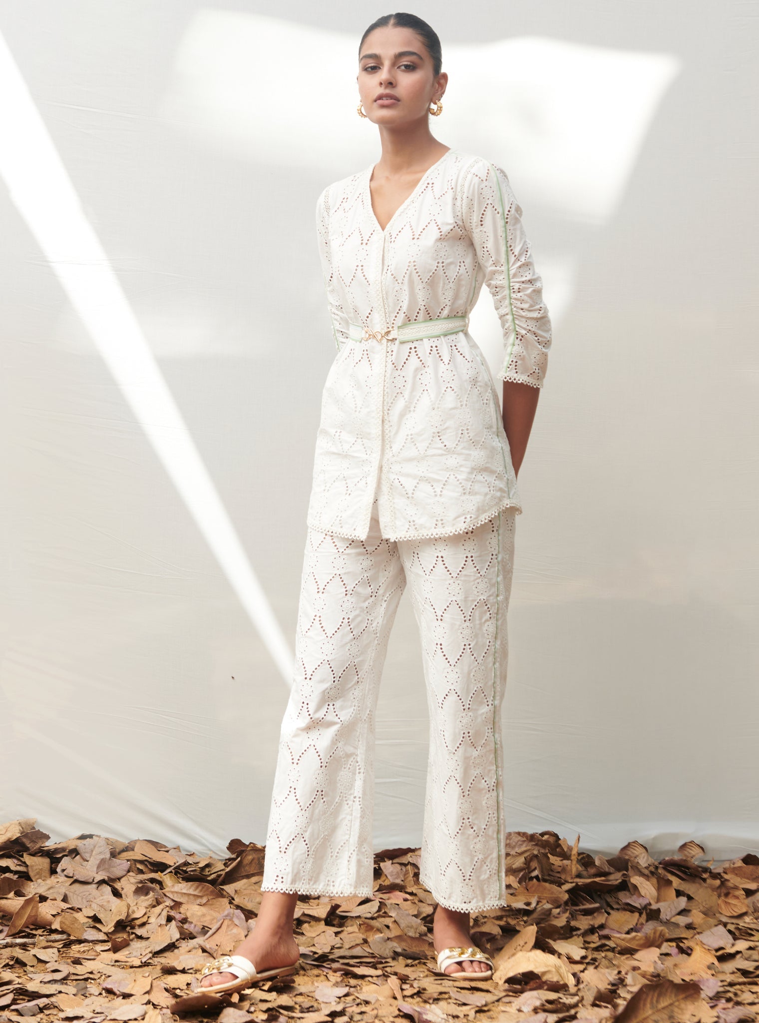 Cornelia Supima Cotton White Co-ord Set