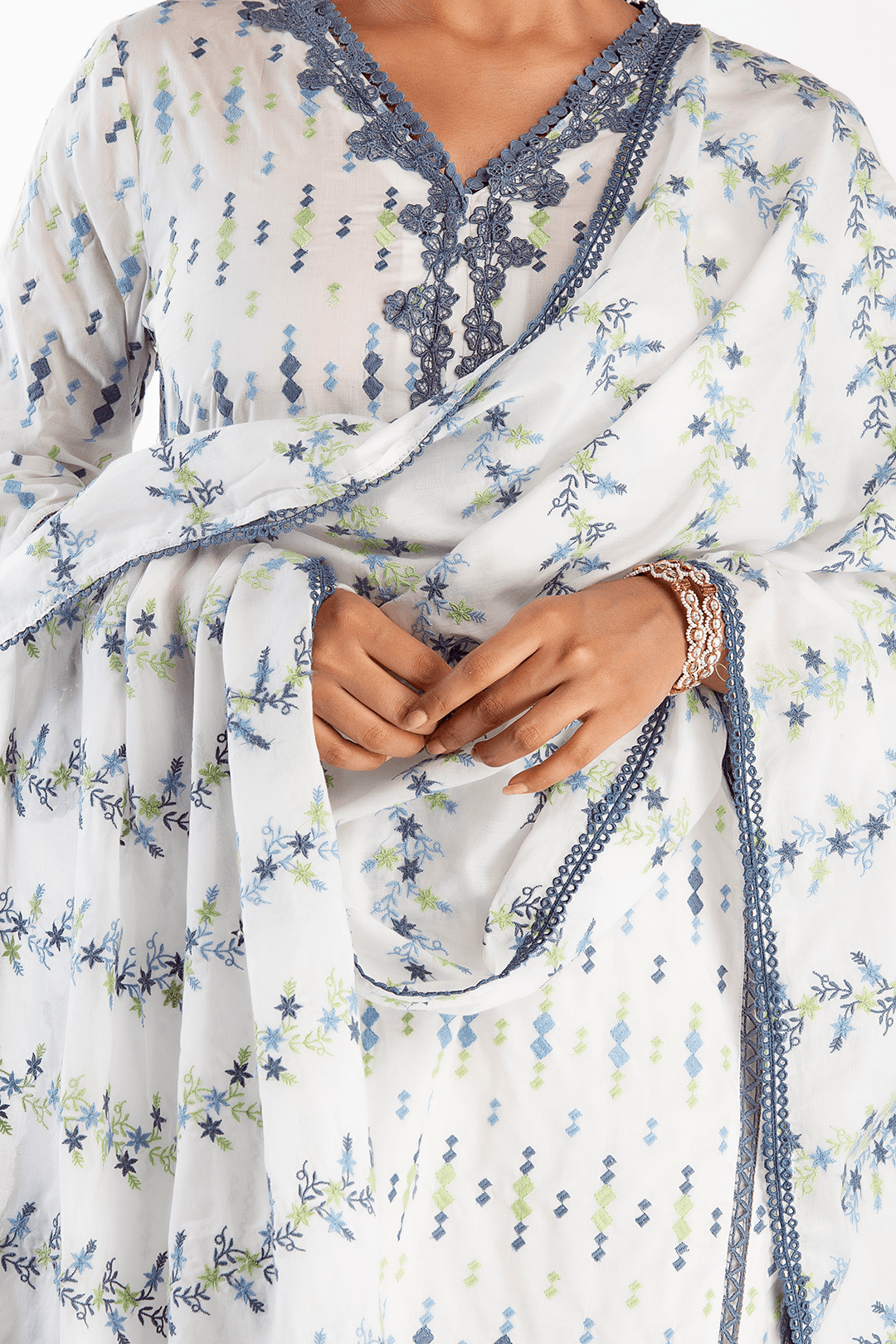 Cupid Supima Cotton White Kurta Set