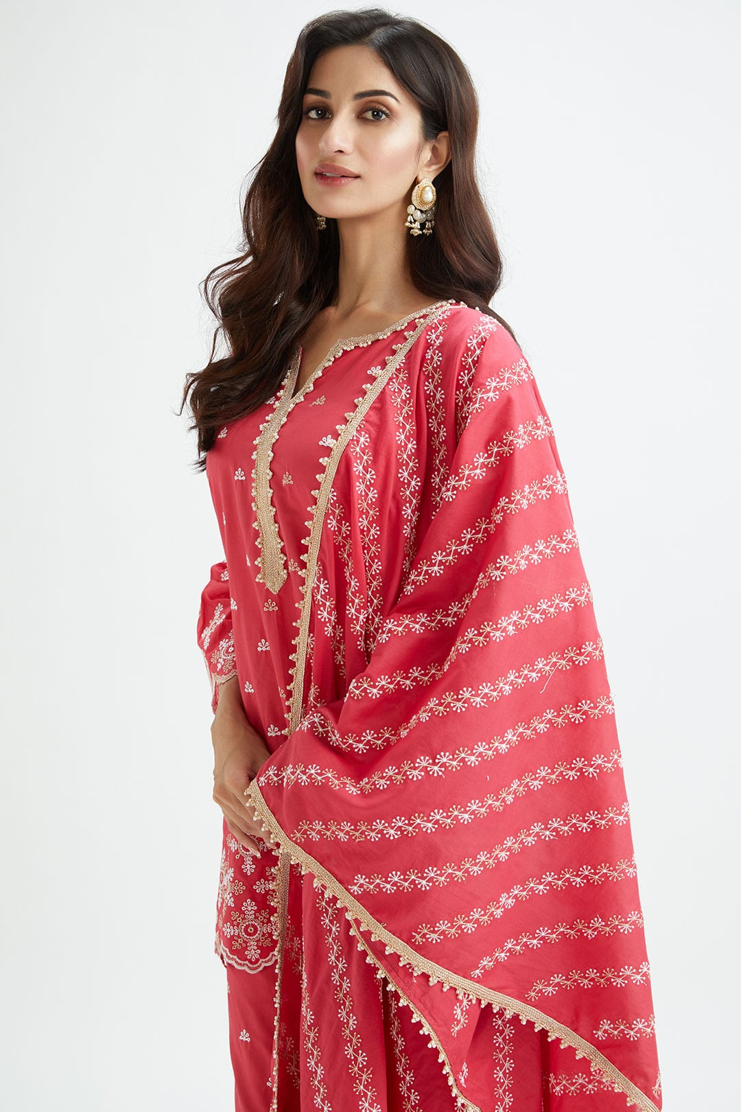 Dove Supima Cotton Red Sharara Set